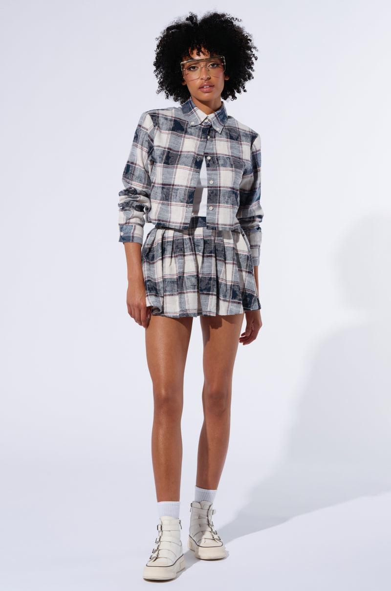 BELLA PLAID BUTTON DOWN SHIRT Product Image