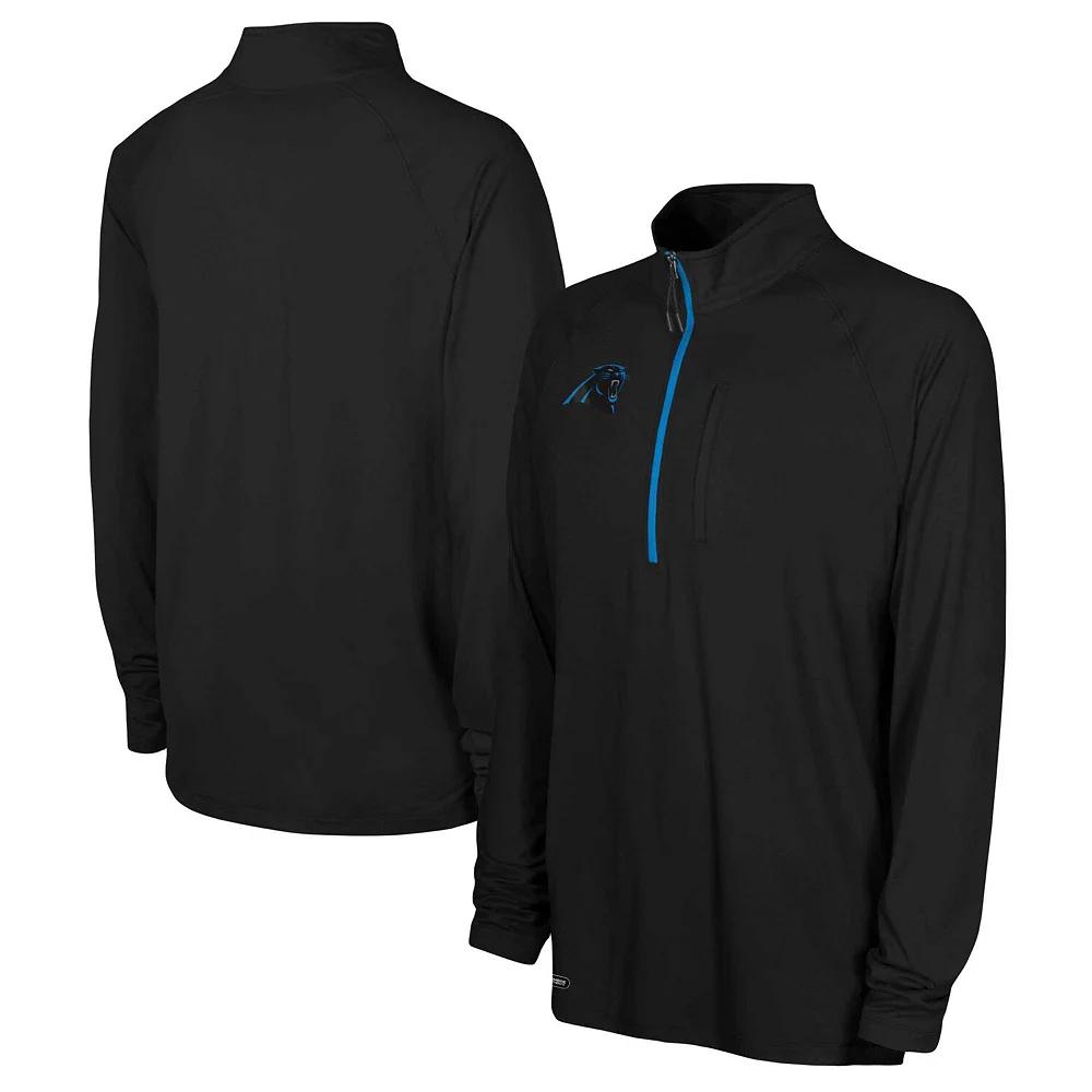 Men's Black Carolina Panthers Combine Authentic Raglan Quarter-Zip Top,  Product Image