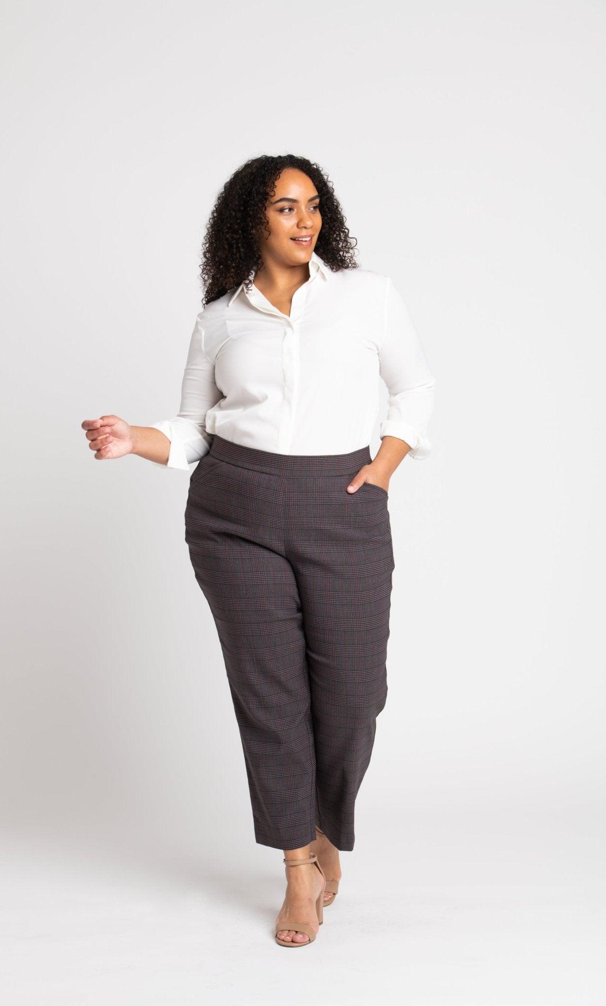 Roz & Ali™ Millennium Wine Plaid Pull On Ankle Pants - Plus Product Image