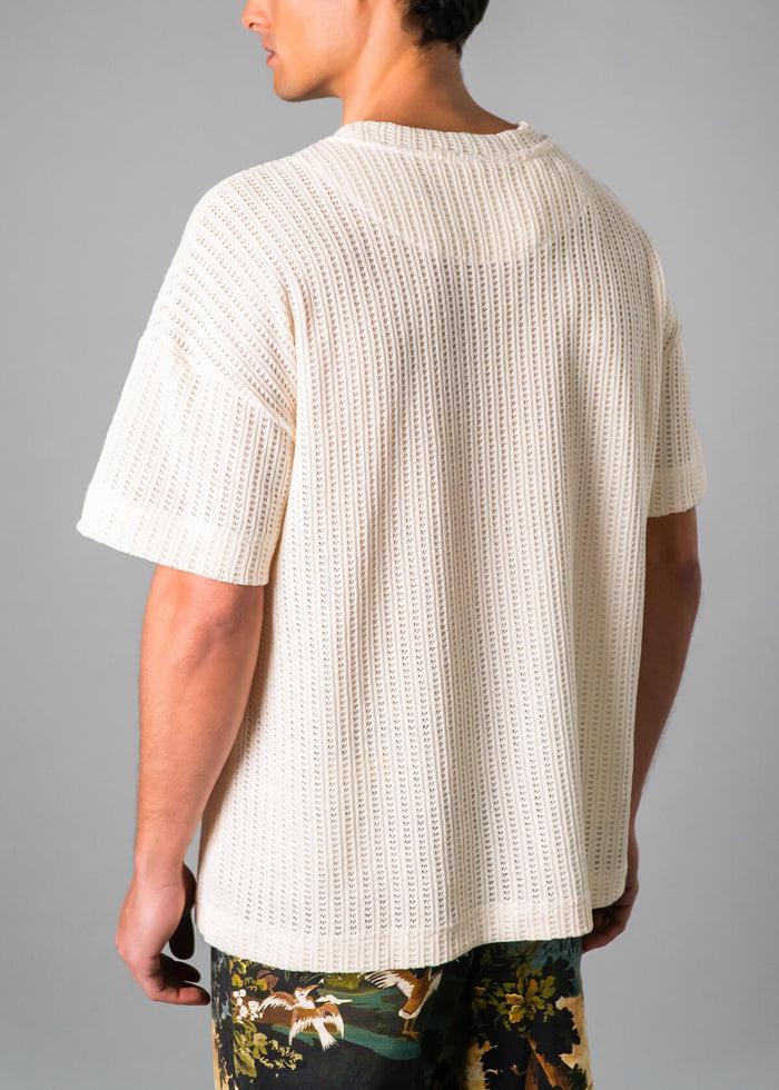 Cream Open Weave Tee Product Image