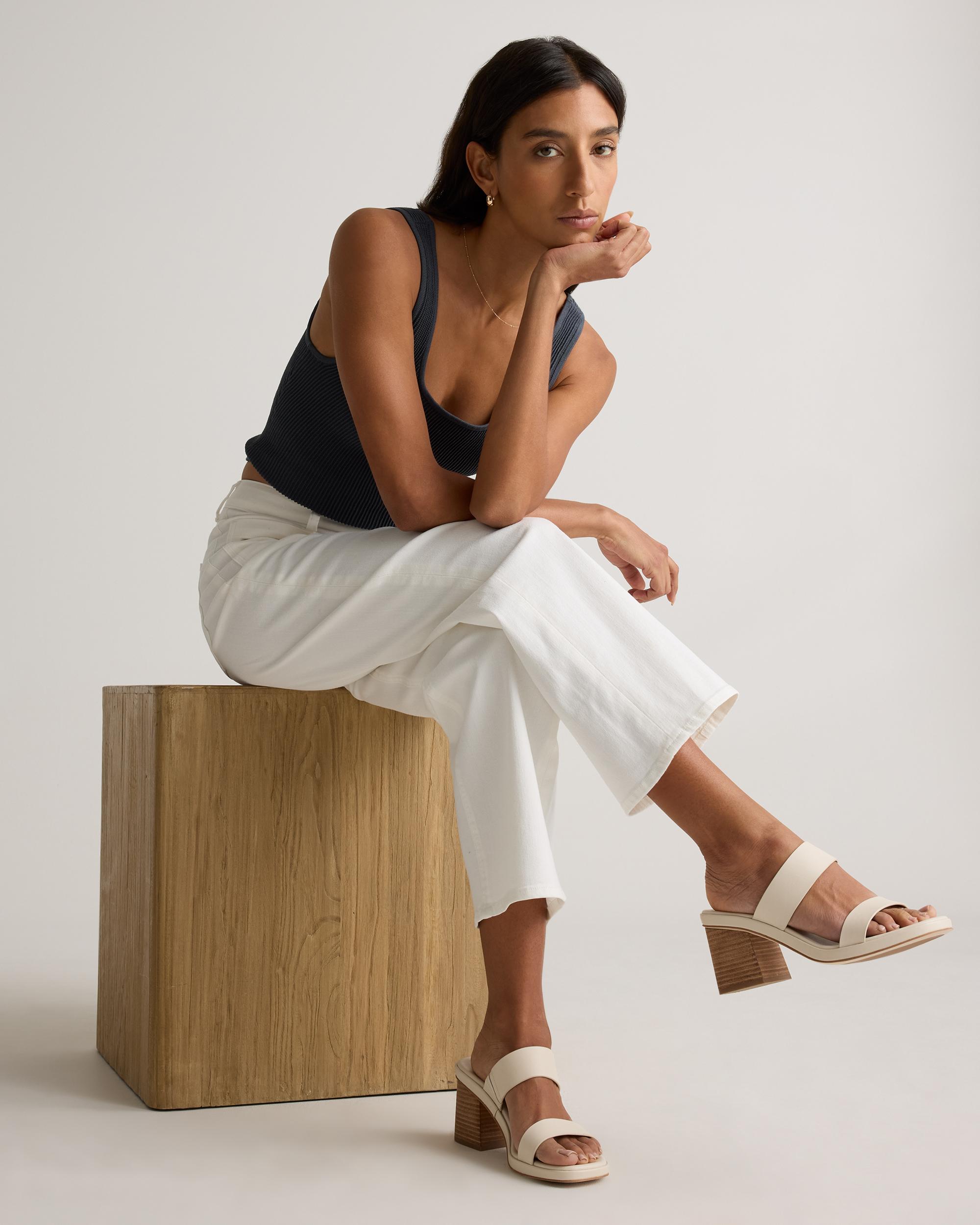 Quince | Women's Bella Stretch Patch Pocket Wide Leg Jeans Organic Cotton Product Image