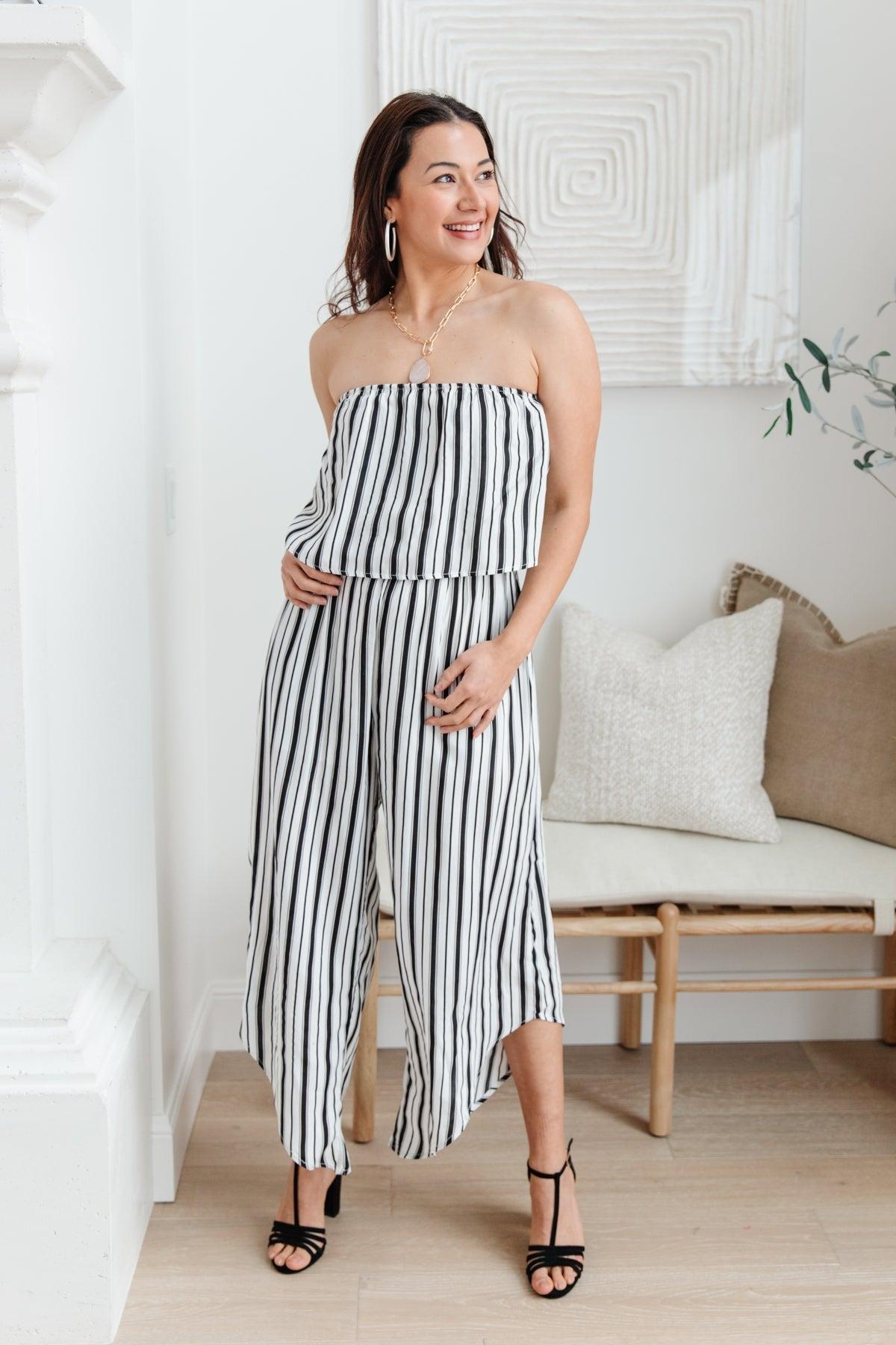 Modern Stripes Sleeveless Jumpsuit (Online Exclusive) Product Image