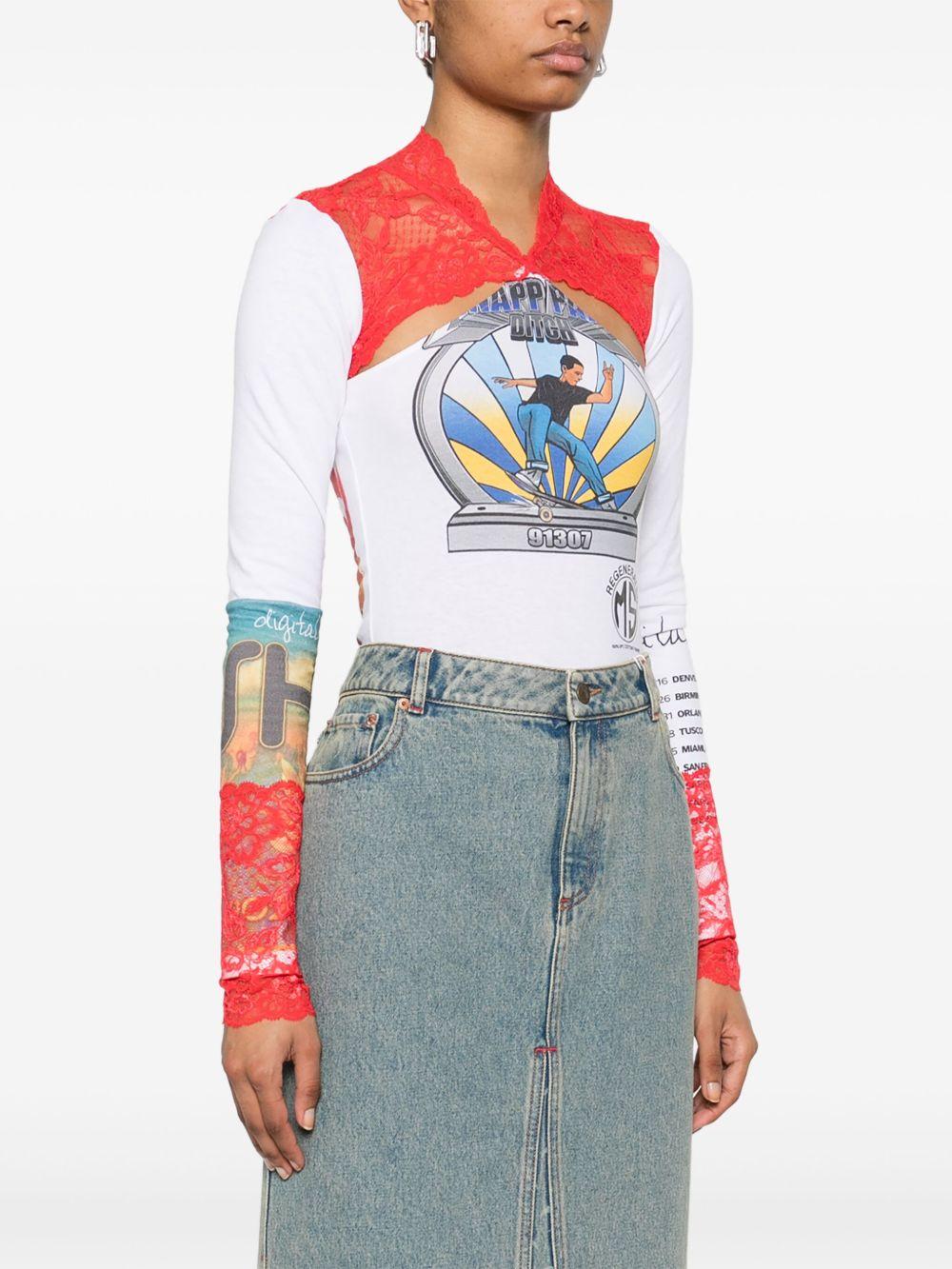 regenerated lace-detail bodysuit  Product Image