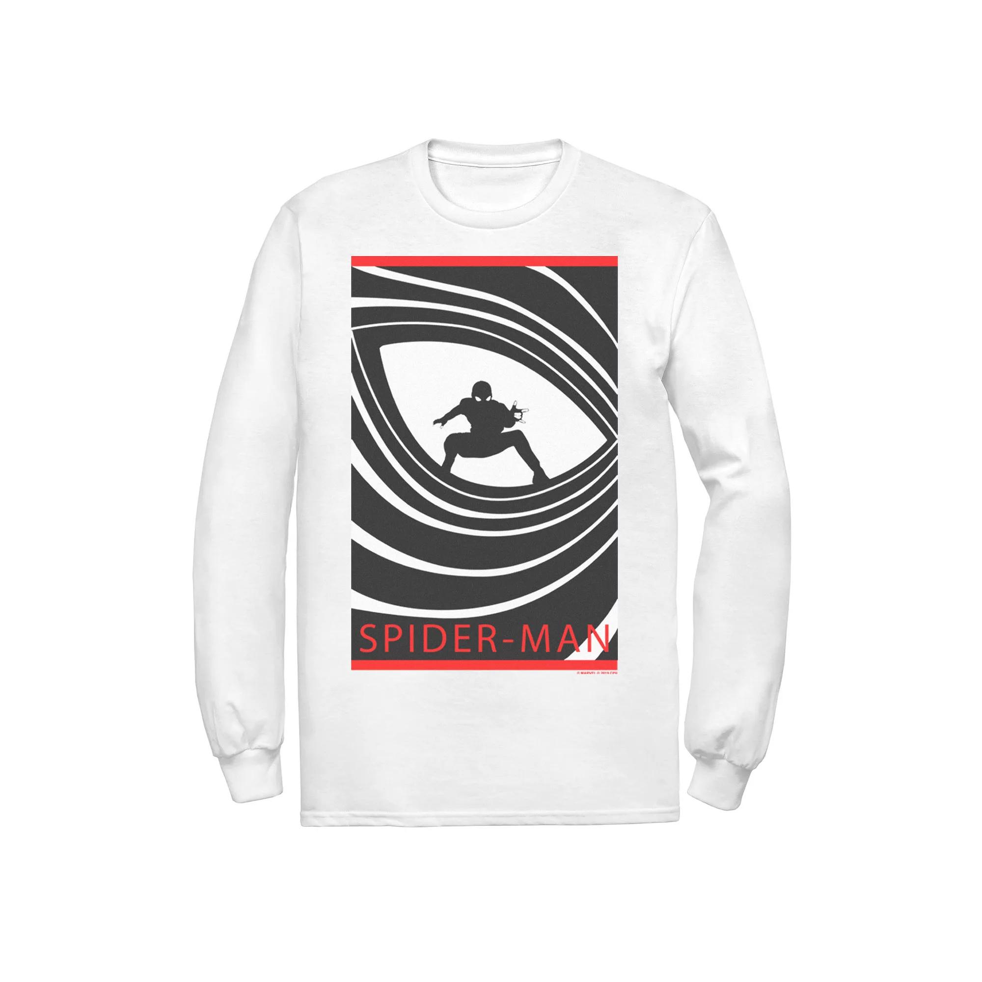 Mens Marvel Spider-Man Far From Home Silhouette Poster Long Sleeve Graphic Tee Product Image