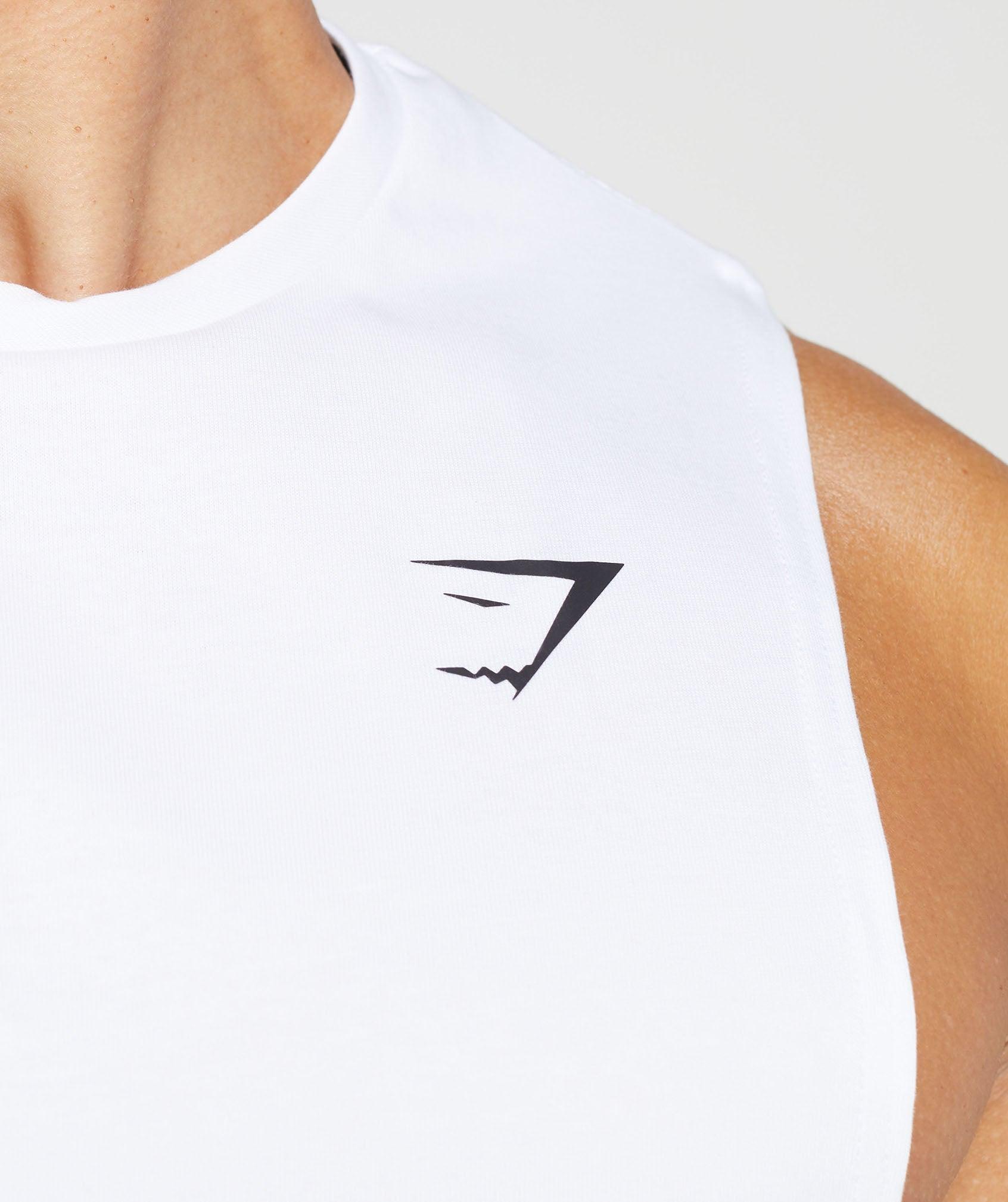 Gymshark React Drop Arm Tank - White Male Product Image