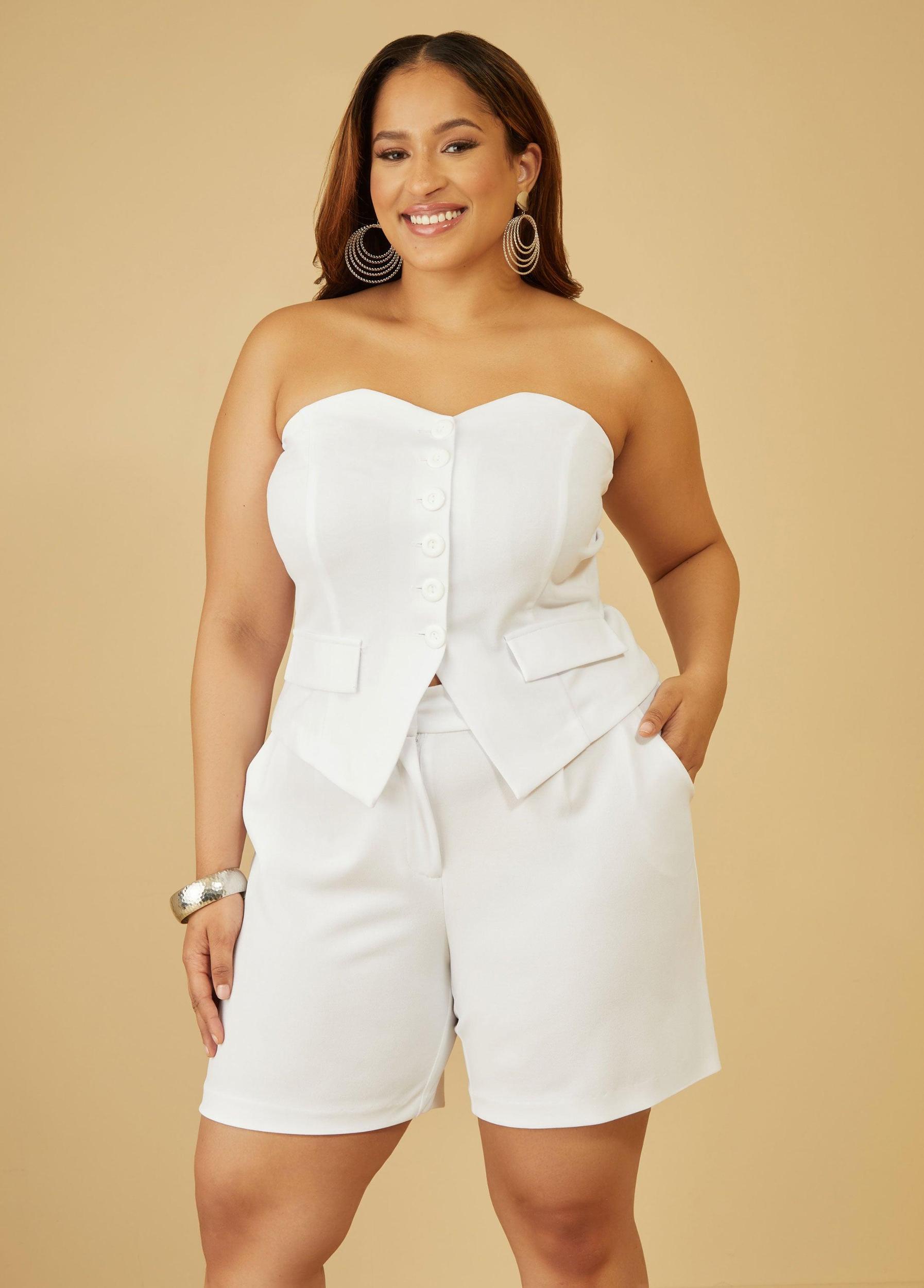 Strapless Buttoned Top Female Product Image
