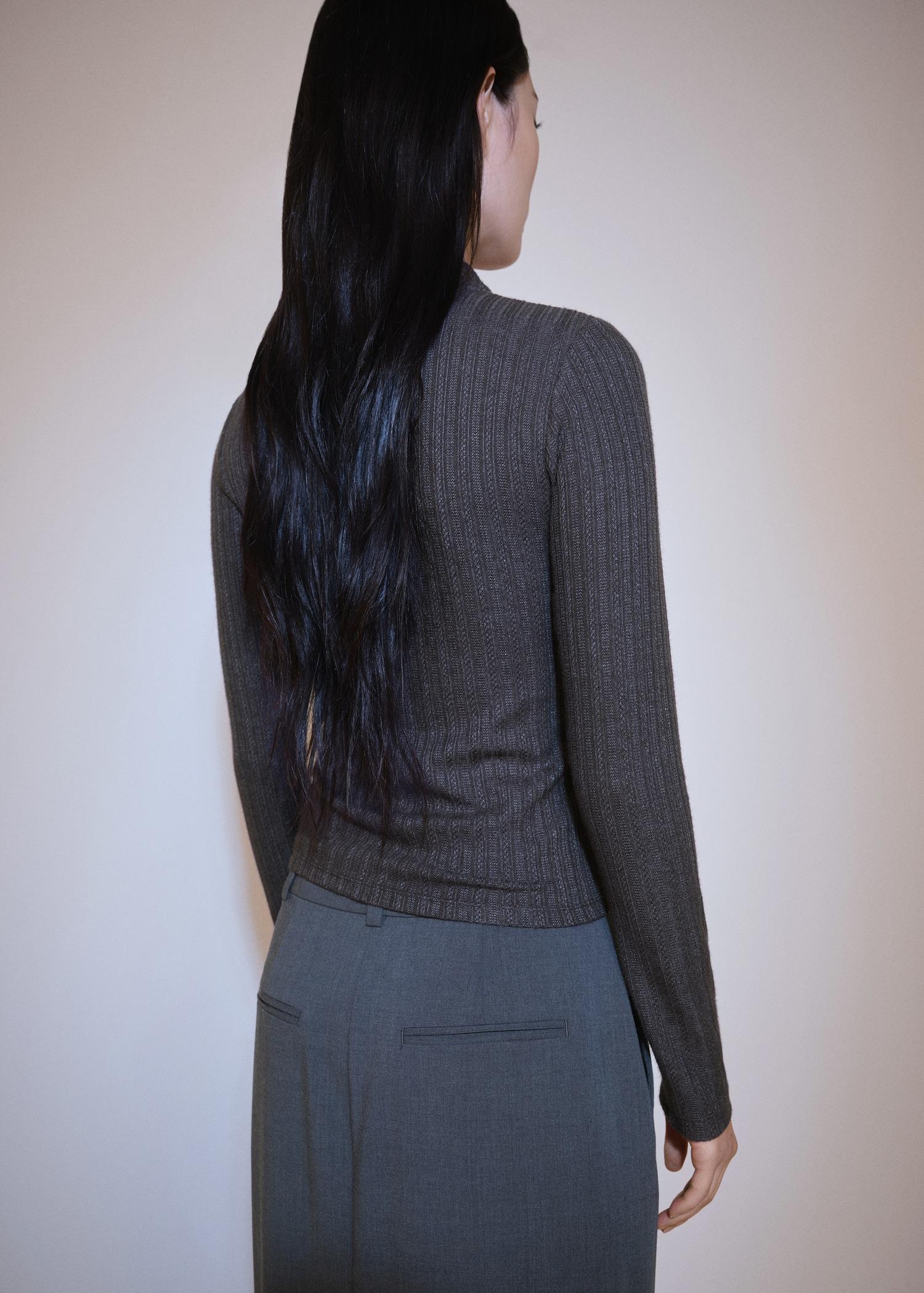 Zip knit sweater - Women | MANGO USA Product Image