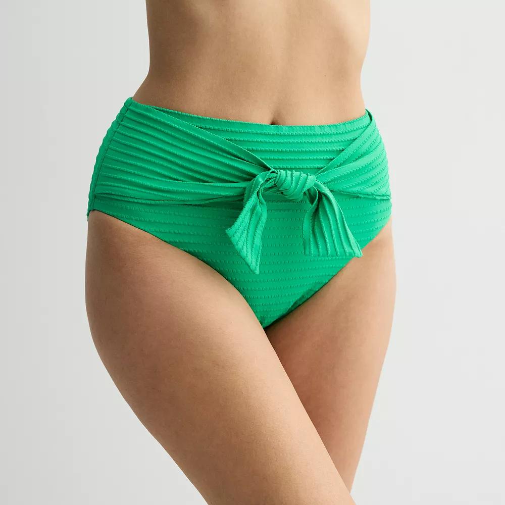 Women's Freshwater Bow Tie High Waist Swim Bottoms,  Product Image