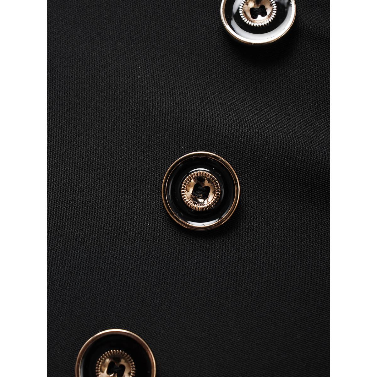 Plus Size Plain Button Detail Skinny Swim Bottom Women's Swimwear Black Beach Button High stretch Skinny High Rise Curve Swim Bottoms BloomChic 10/M Product Image