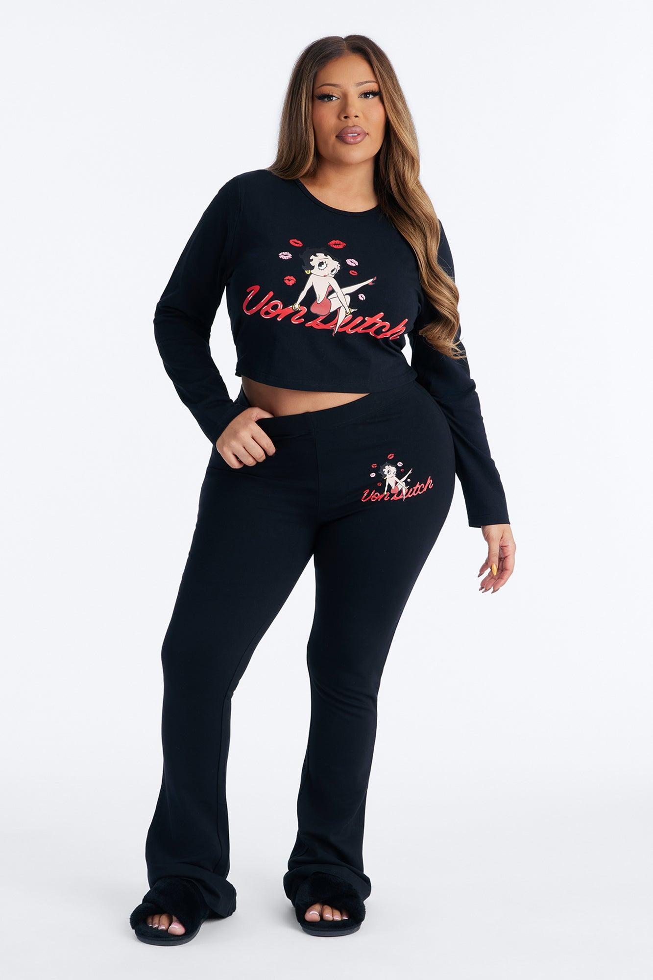Von Dutch x Betty Boop Love Bite Flared Leggings - Black Female Product Image