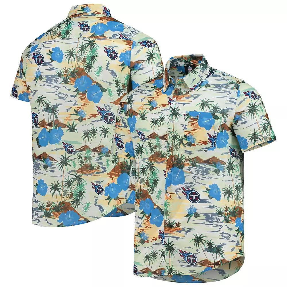 Men's FOCO Cream Tennessee Titans Paradise Floral Button-Up Shirt,  Product Image