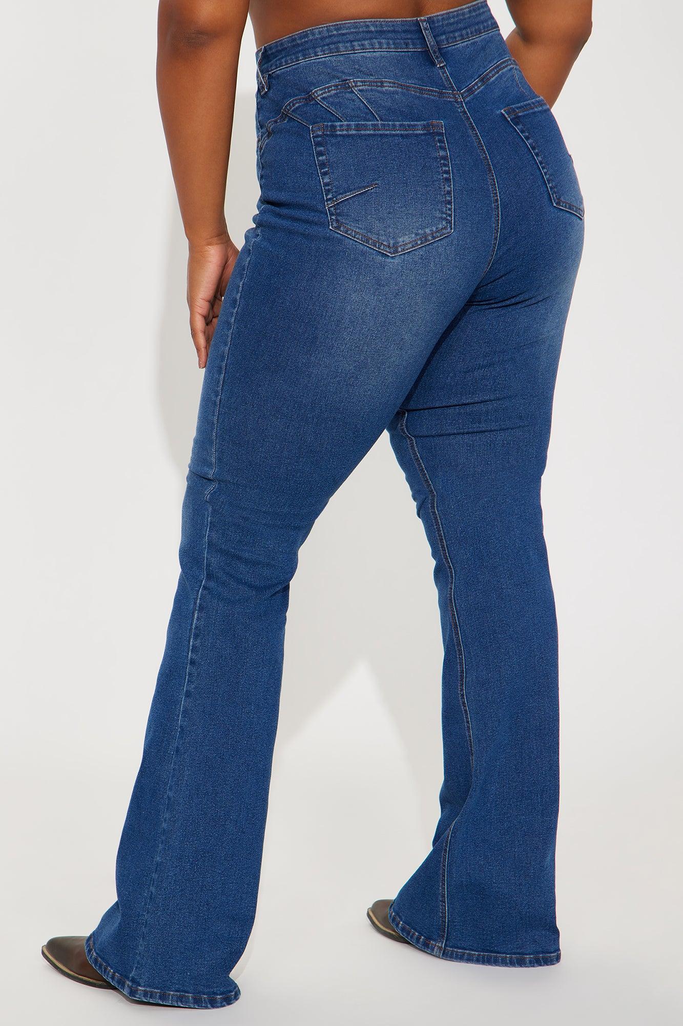 Tall Audrey Booty Lifting Stretch Flare Jeans - Dark Wash Female Product Image