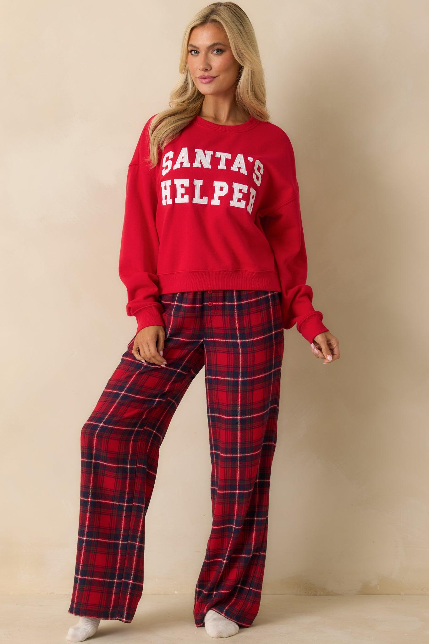 Z Supply Haute Red Hangout Plaid Pajama Pants Product Image
