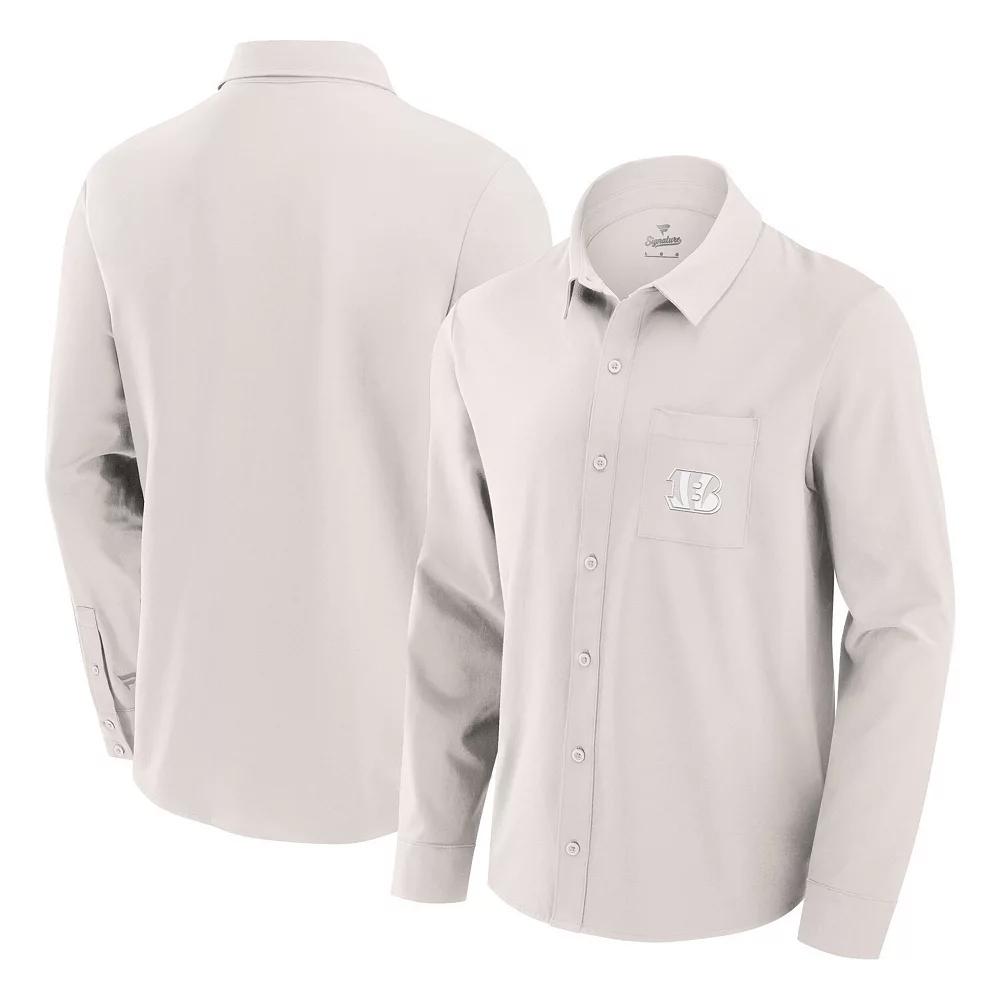 Men's Fanatics Cream Cincinnati Bengals Front Office Long Sleeve Button-Up Shirt,  Product Image