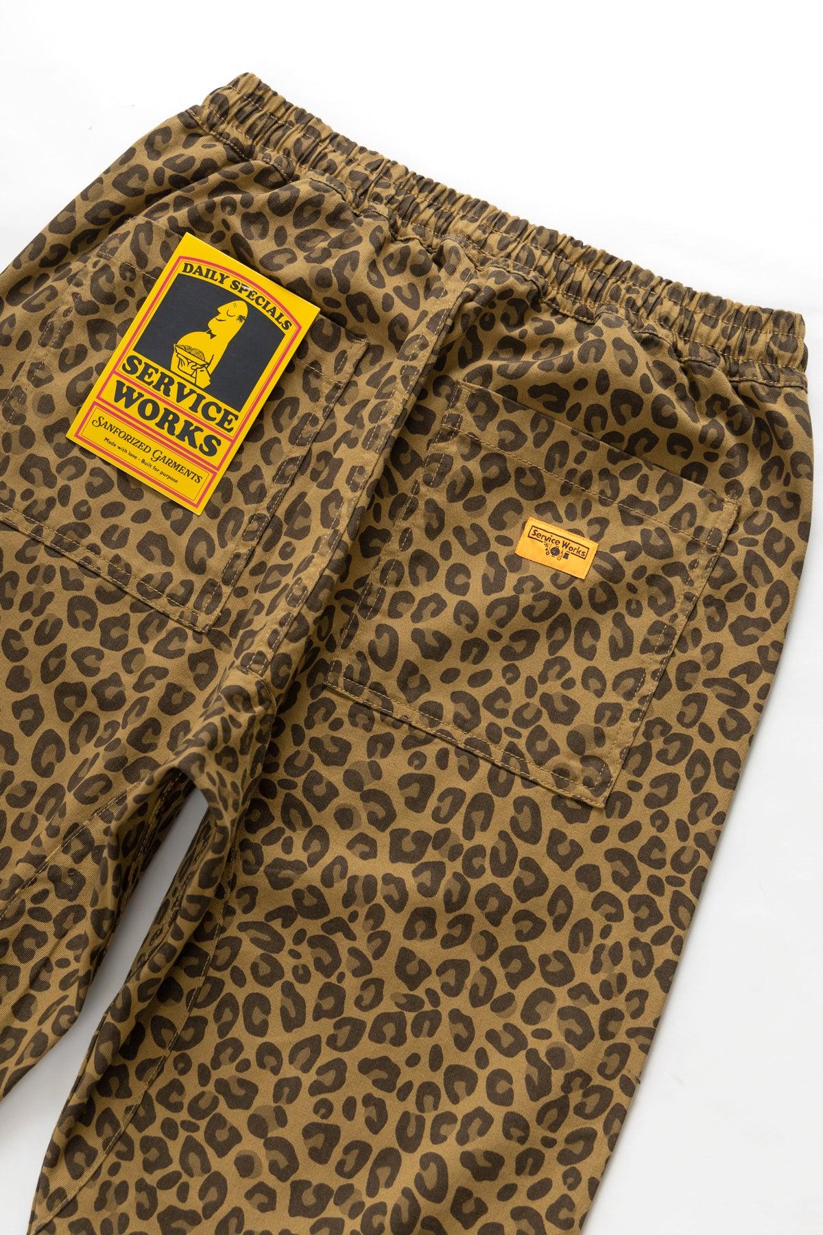 Patterned Chef Pants - Brown Leopard Product Image