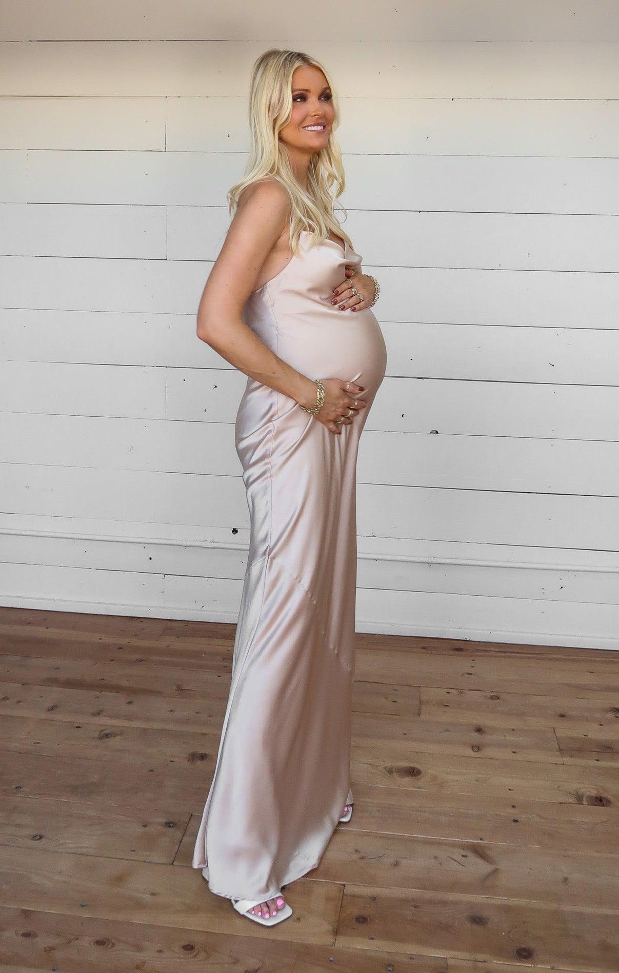 Tuscany Maxi Slip Dress ~ Champagne Luxe Satin Product Image