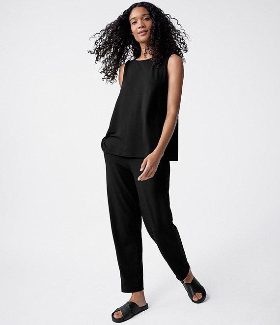 Eileen Fisher Petite Size Tencel Jersey Crew Neck Long Shell Product Image