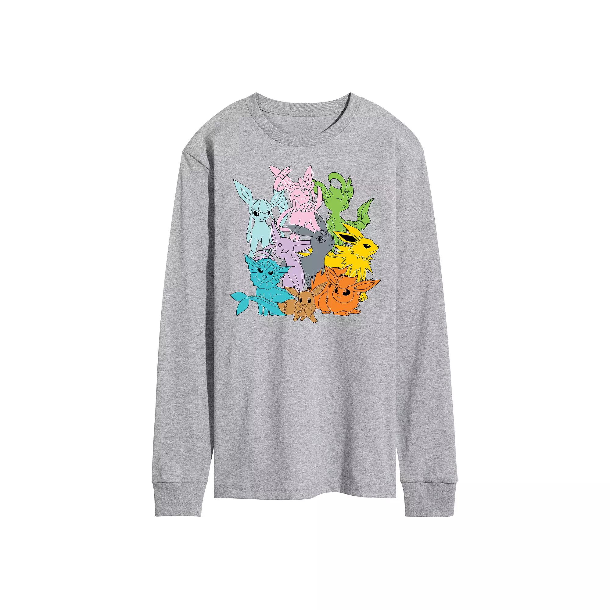 Men's Pokemon Eevolutions Long Sleeve Graphic Tee,  Product Image