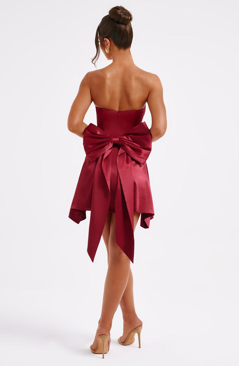 Freja Mini Dress - Burgundy Product Image