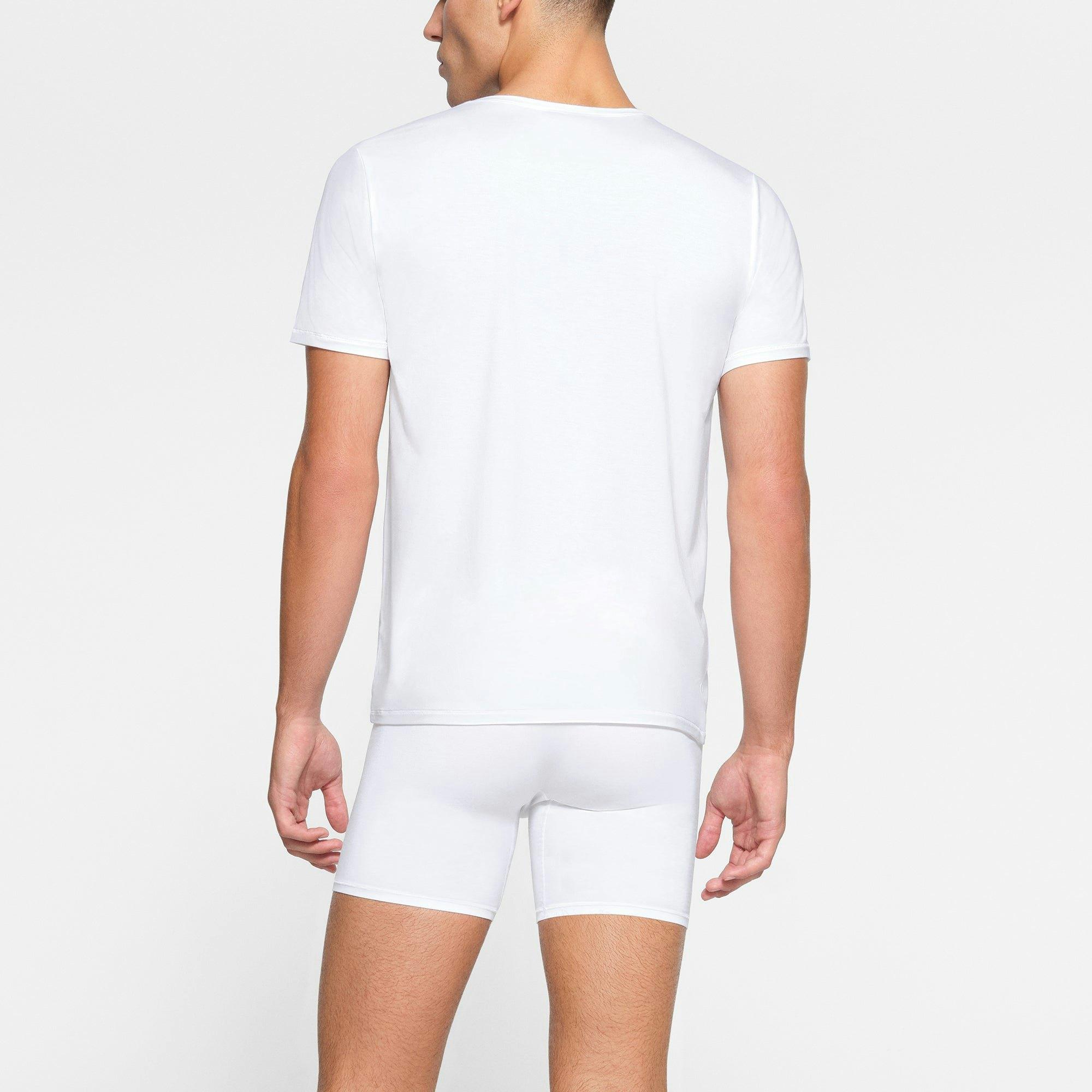 SKIMS STRETCH MENS T-SHIRT 3-PACK | CHALK Product Image