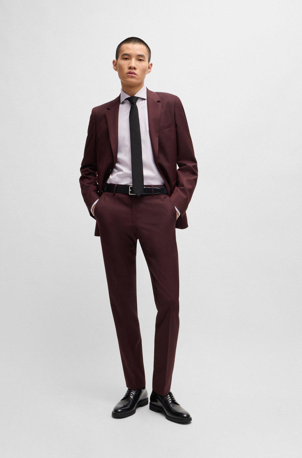 Regular-fit shirt in structured cotton twill Product Image