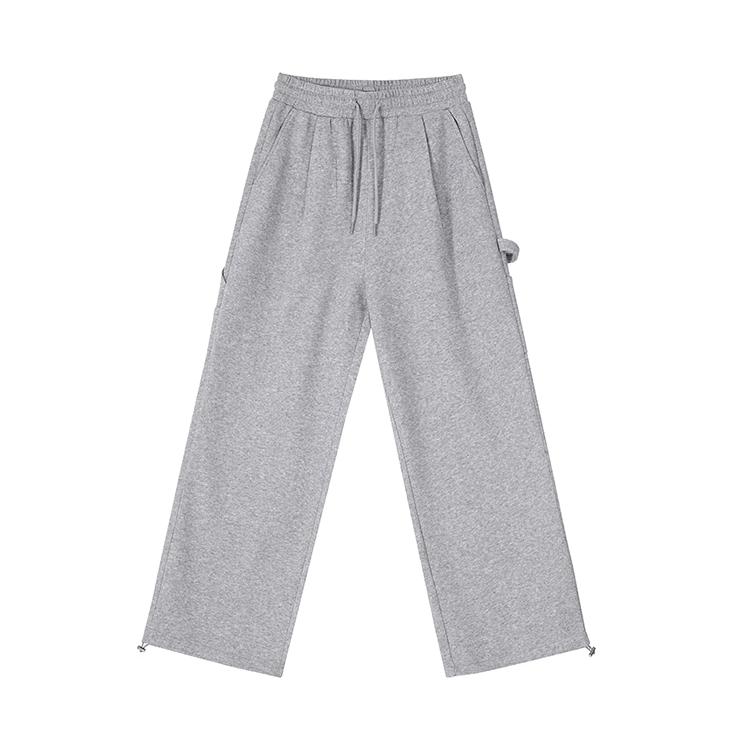 RT No. 11079 GRAY BUTTON-UP HOODIE & WIDE SWEATPANTS Product Image