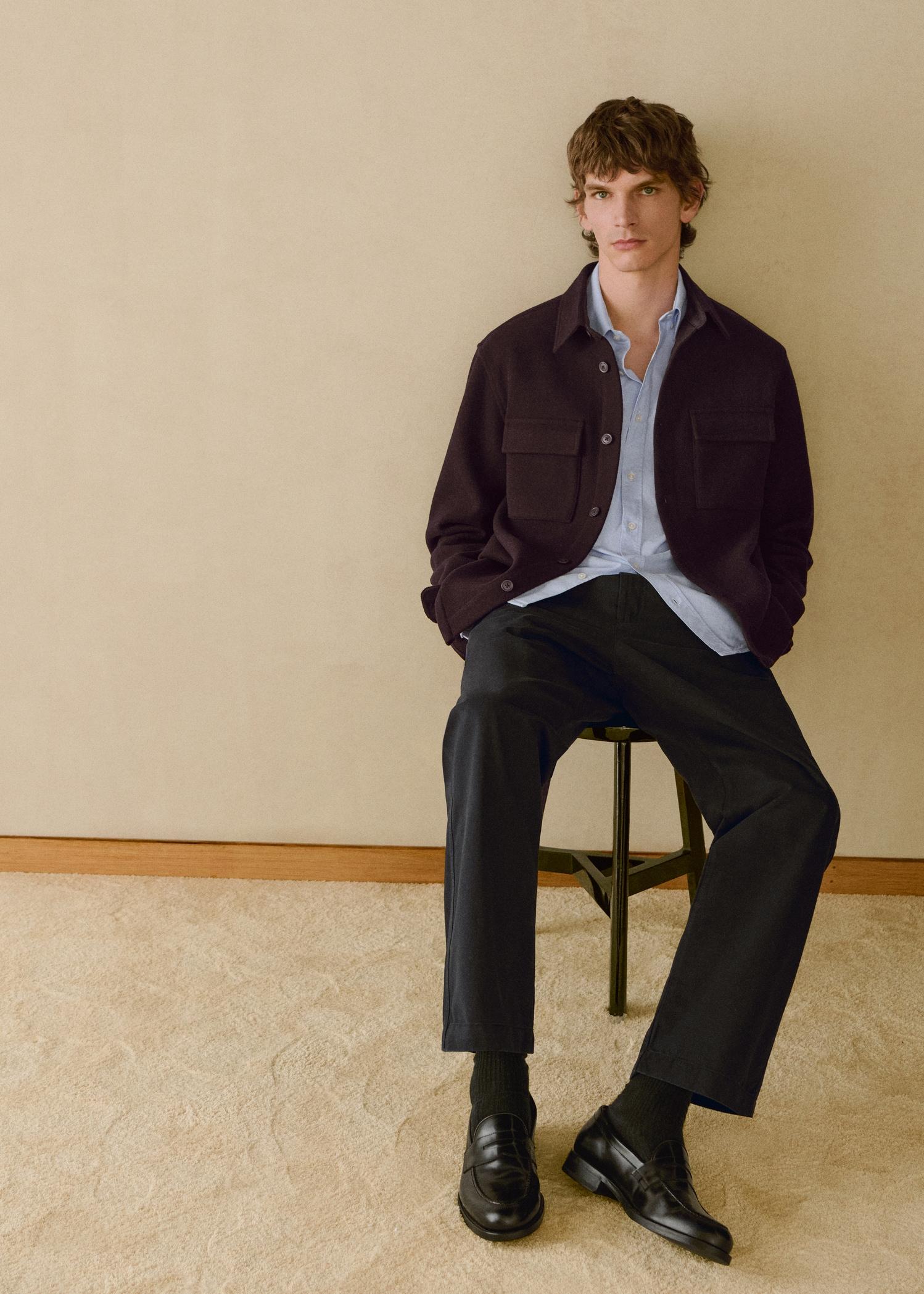 Regular-fit cotton pants with drawstring - Men | MANGO USA Product Image