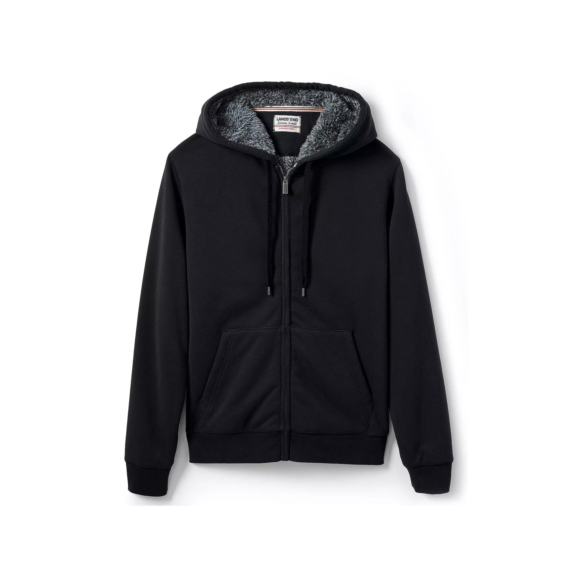 Men's Lands' End Serious Sweats Full-Zip Sherpa Hoodie,  Product Image