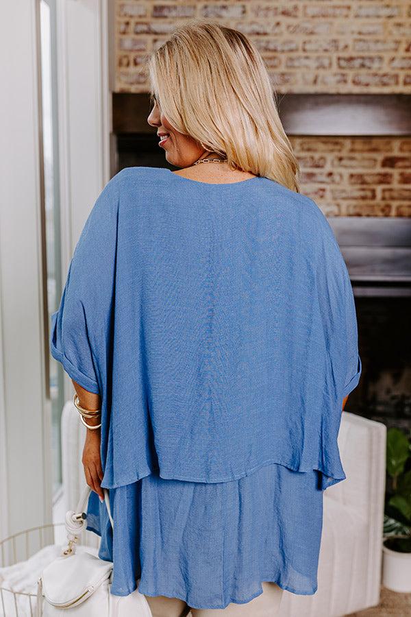 Tranquil Time Shift Top In Airy Blue Curves Product Image