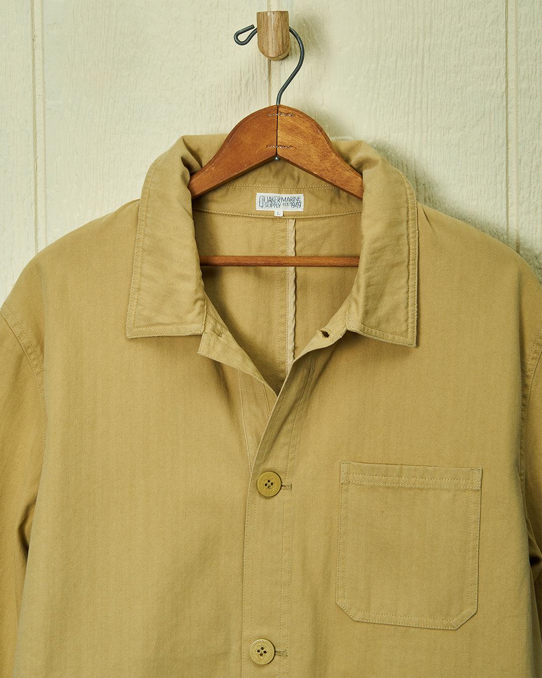 French Workman’s Jacket in Khaki Herringbone Product Image