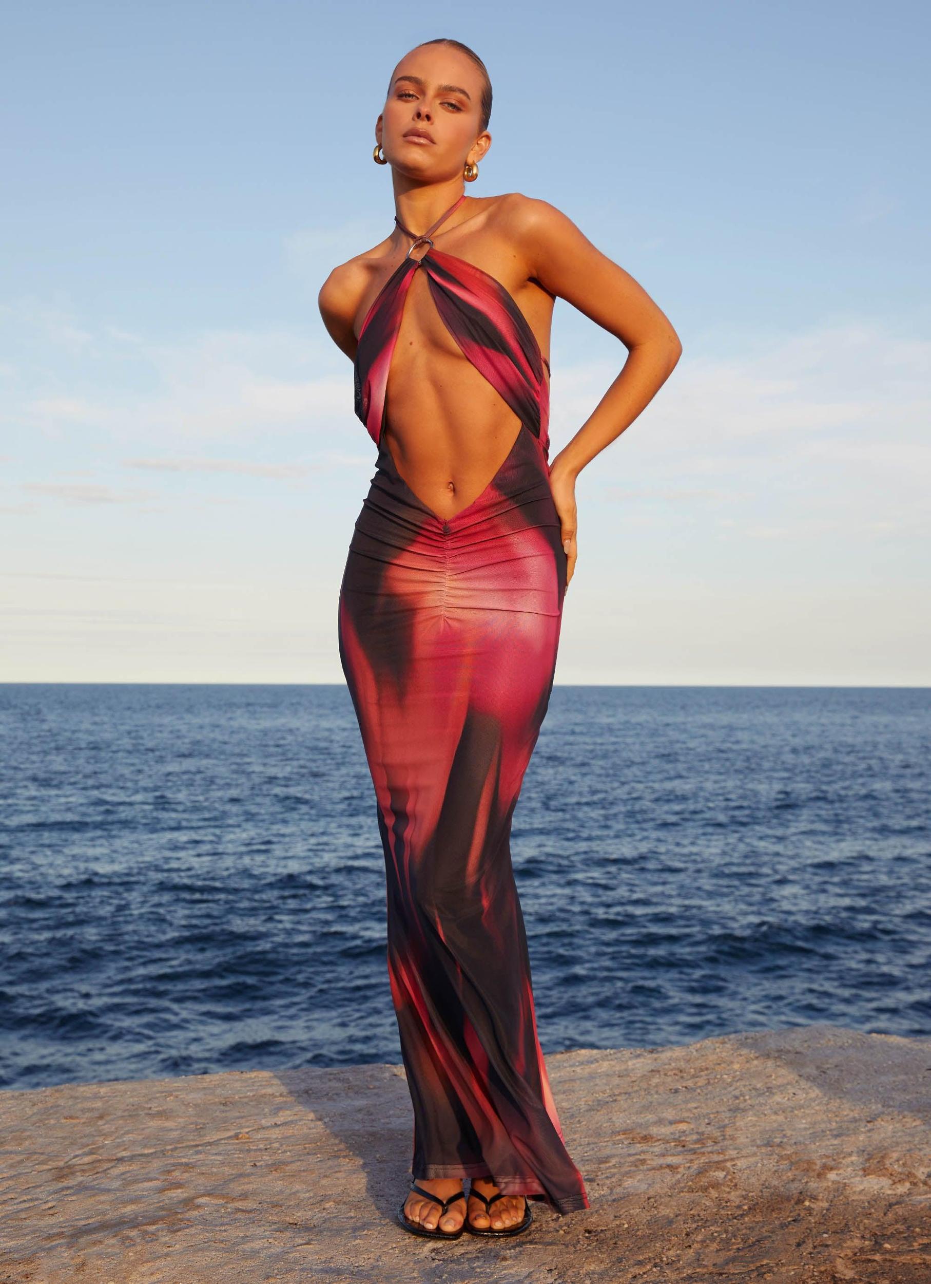 Rheanna Maxi Dress - Pink Print Product Image