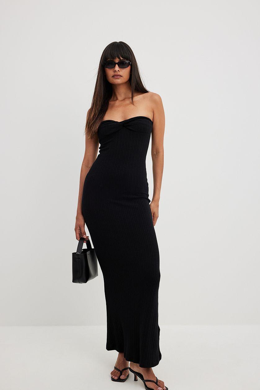 Front Twist Maxi Tube Dress Product Image