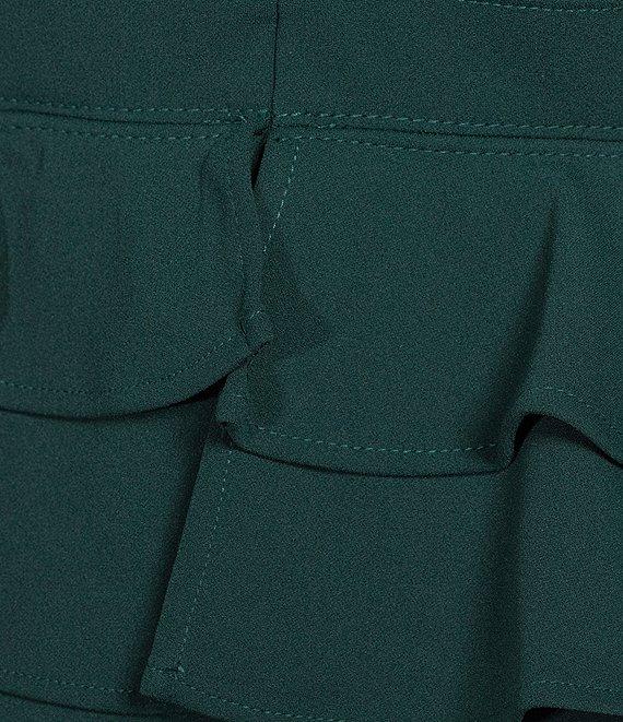 Calvin Klein Scuba Crepe Double Ruffle Waist Short Sleeve Sheath Dress Product Image