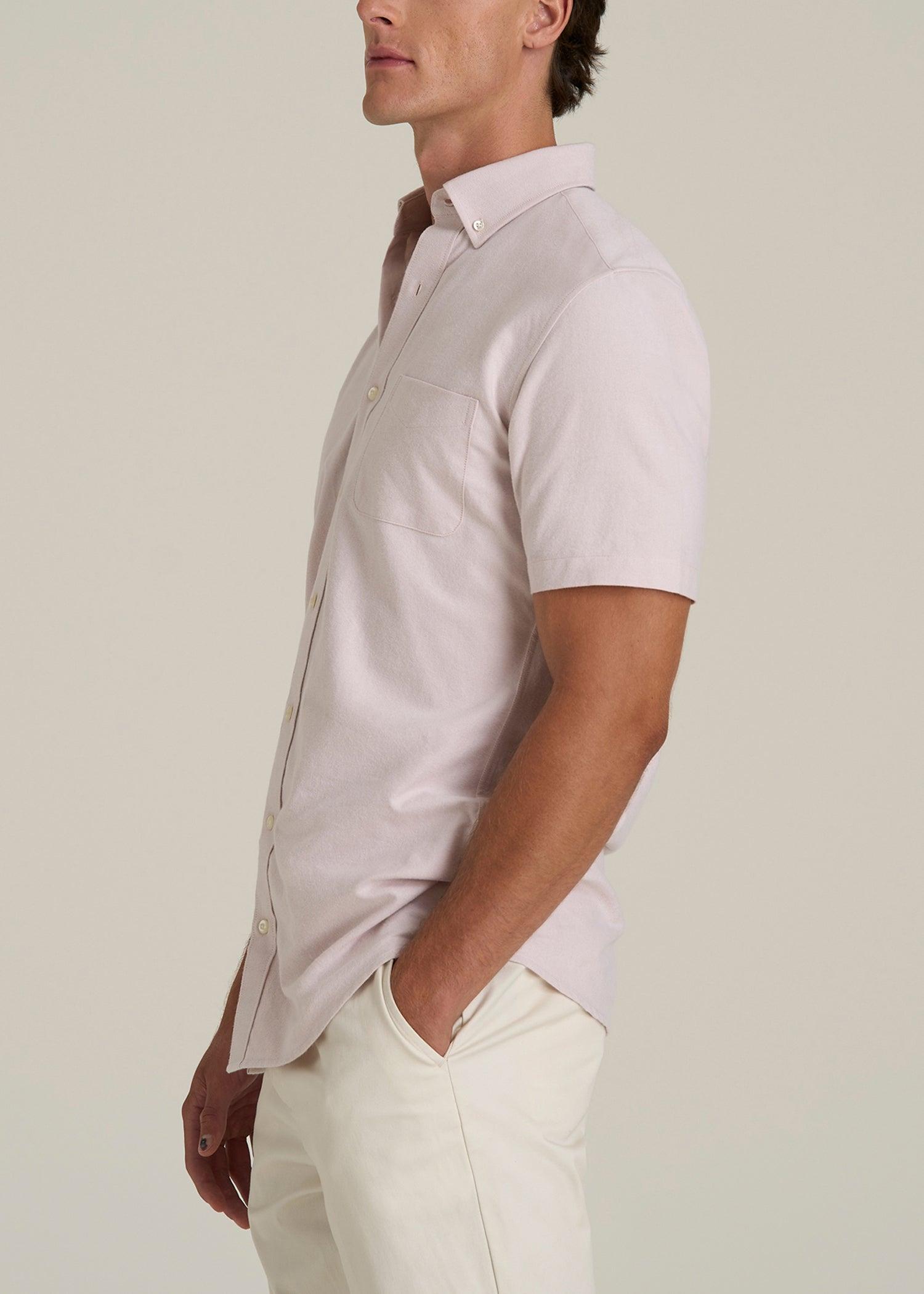 Short Sleeve Oxford Button Shirt For Tall Men in Burnished Lilac Male Product Image