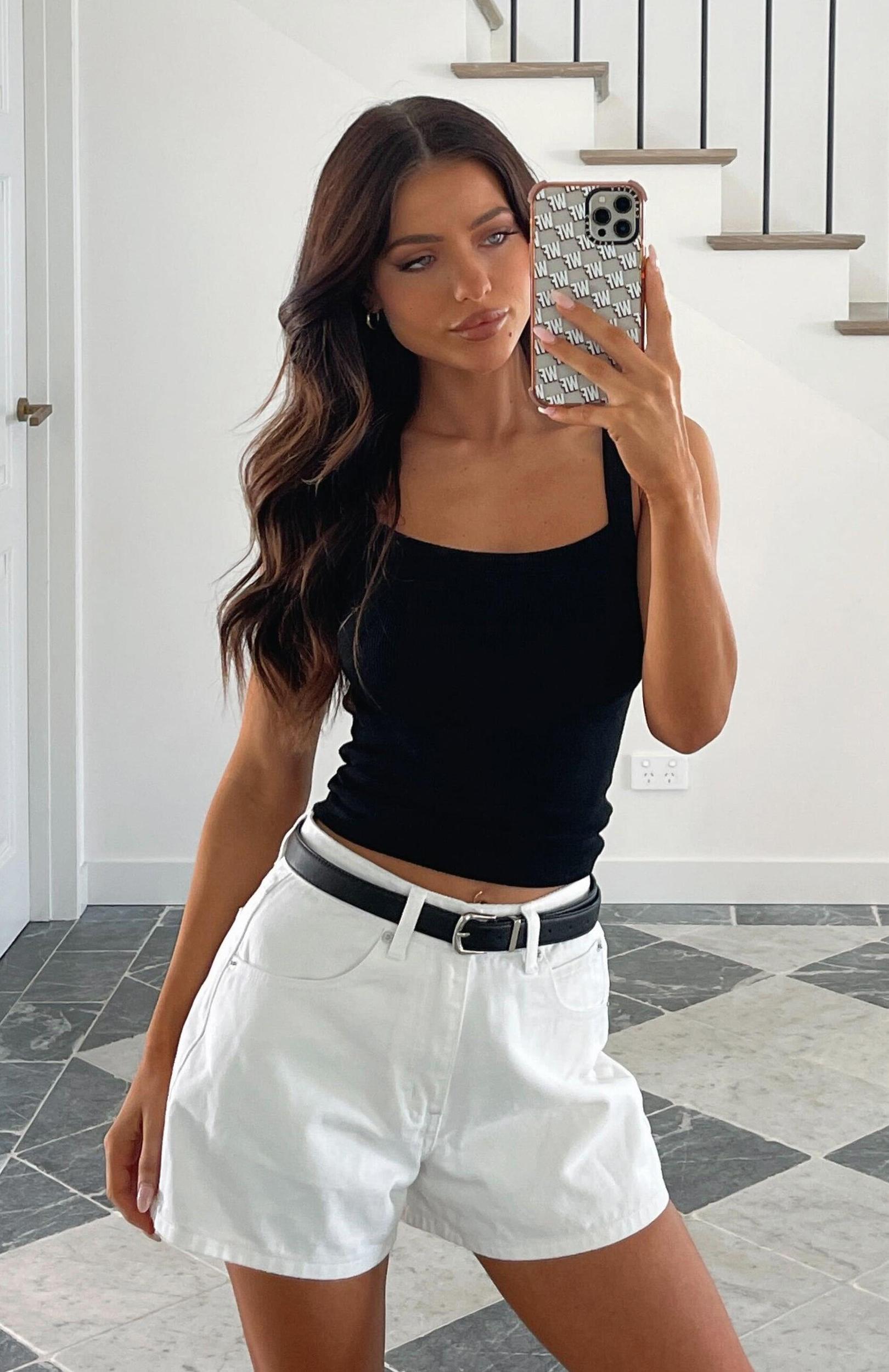 Hurt Feelings Denim Shorts White Product Image