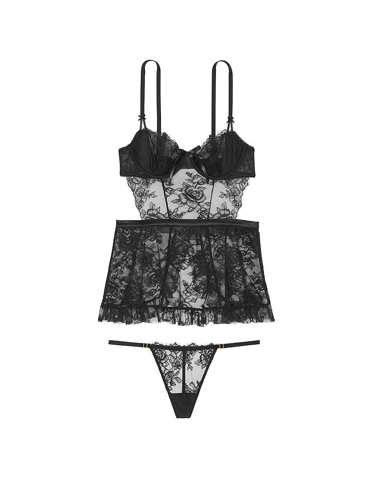 Wicked Unlined Rose Lace Apron Set Product Image