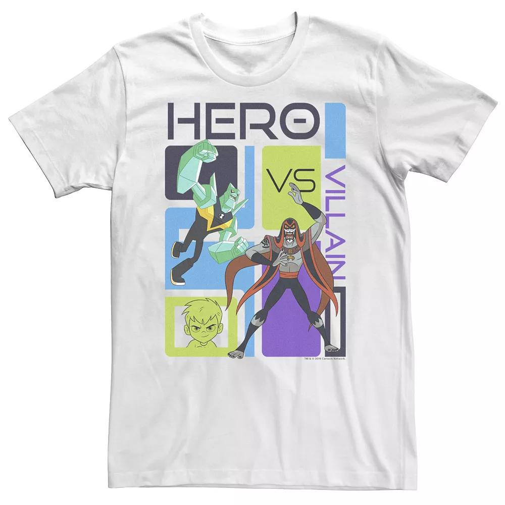Big & Tall Cartoon Network Ben 10 Hero Vs Villain Panels Tee, Men's, Size: XL Tall, White Product Image