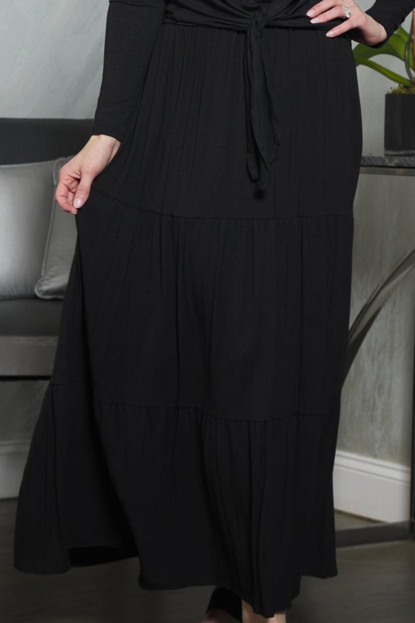 Japparel Tiered Maxi Skirt Product Image