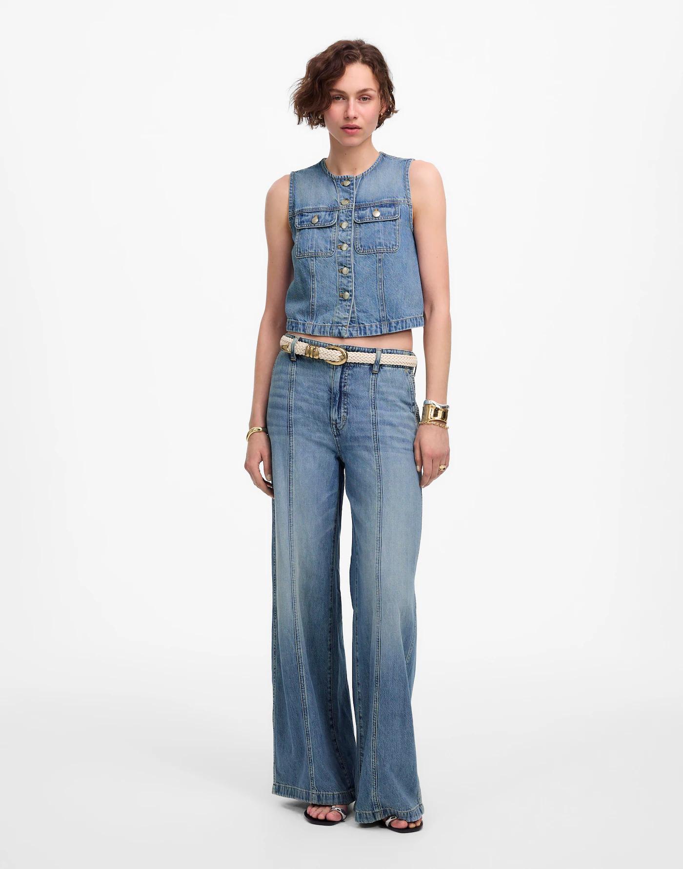 Cropped Denim Vest: Airy Denim Edition Product Image