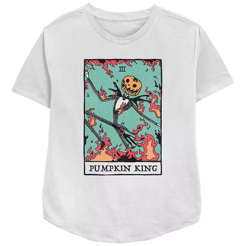 Disney's The Nightmare Before Christmas Juniors' Pumpkin King Card Relaxed Fit Graphic Tee, Women's,  Product Image