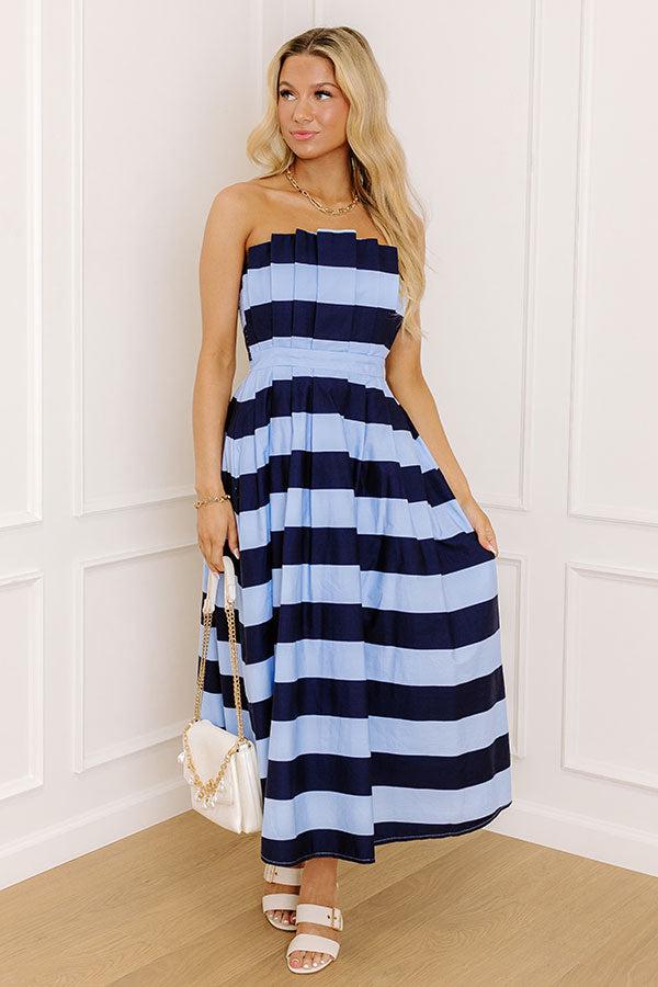 Come Sail Away With Me Stripe Midi Dress Product Image