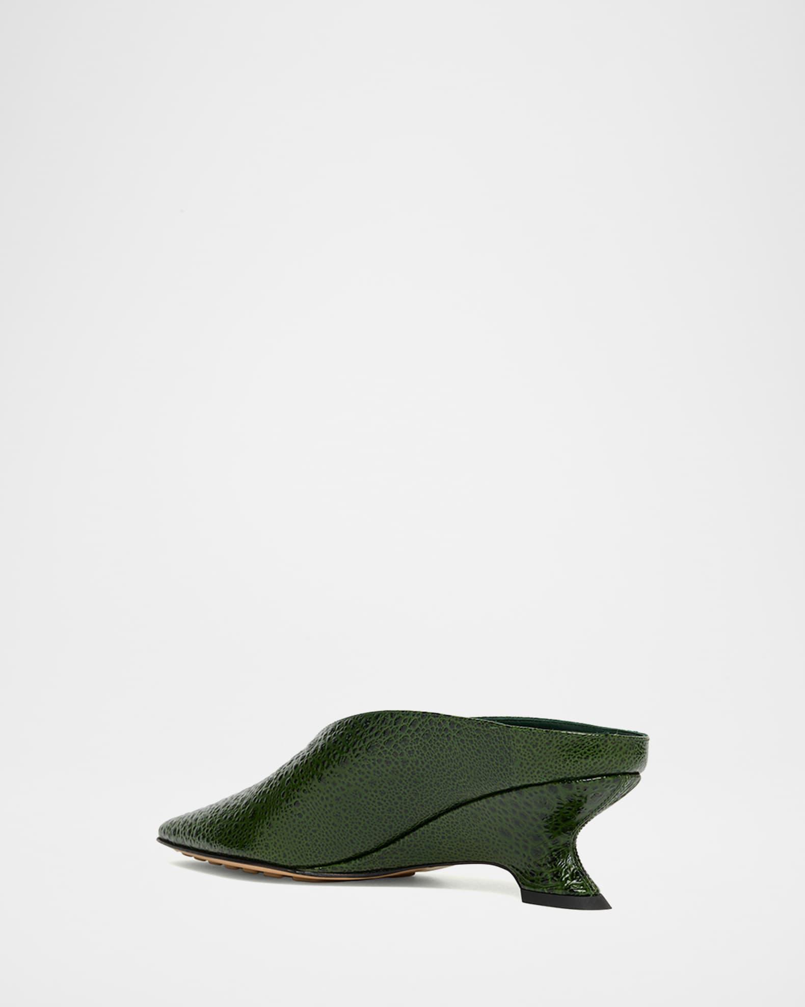 Frog-Print Leather Kitten-Heel Mules Product Image