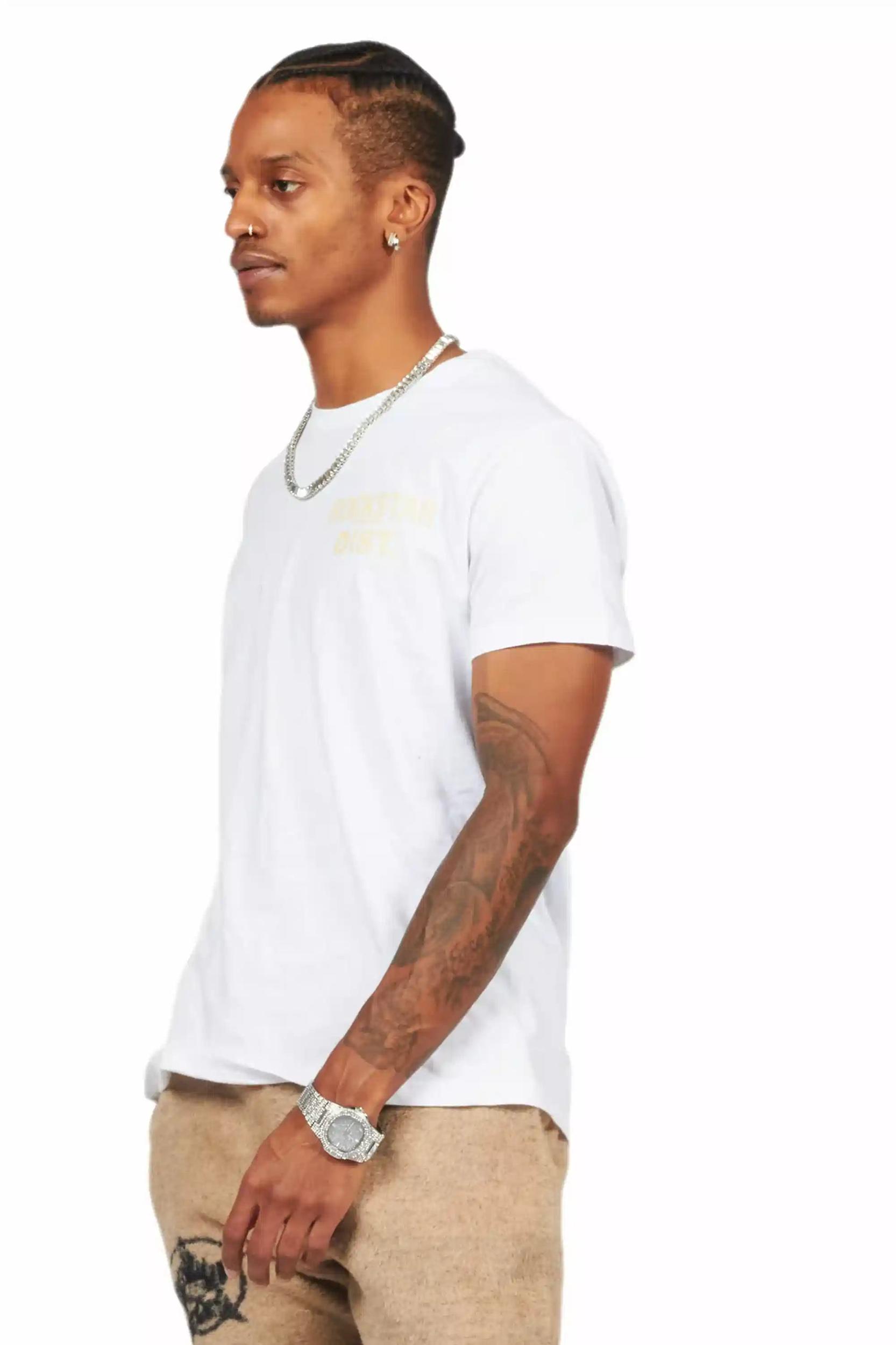 Dalasia White/Beige Oversized Tee Female Product Image