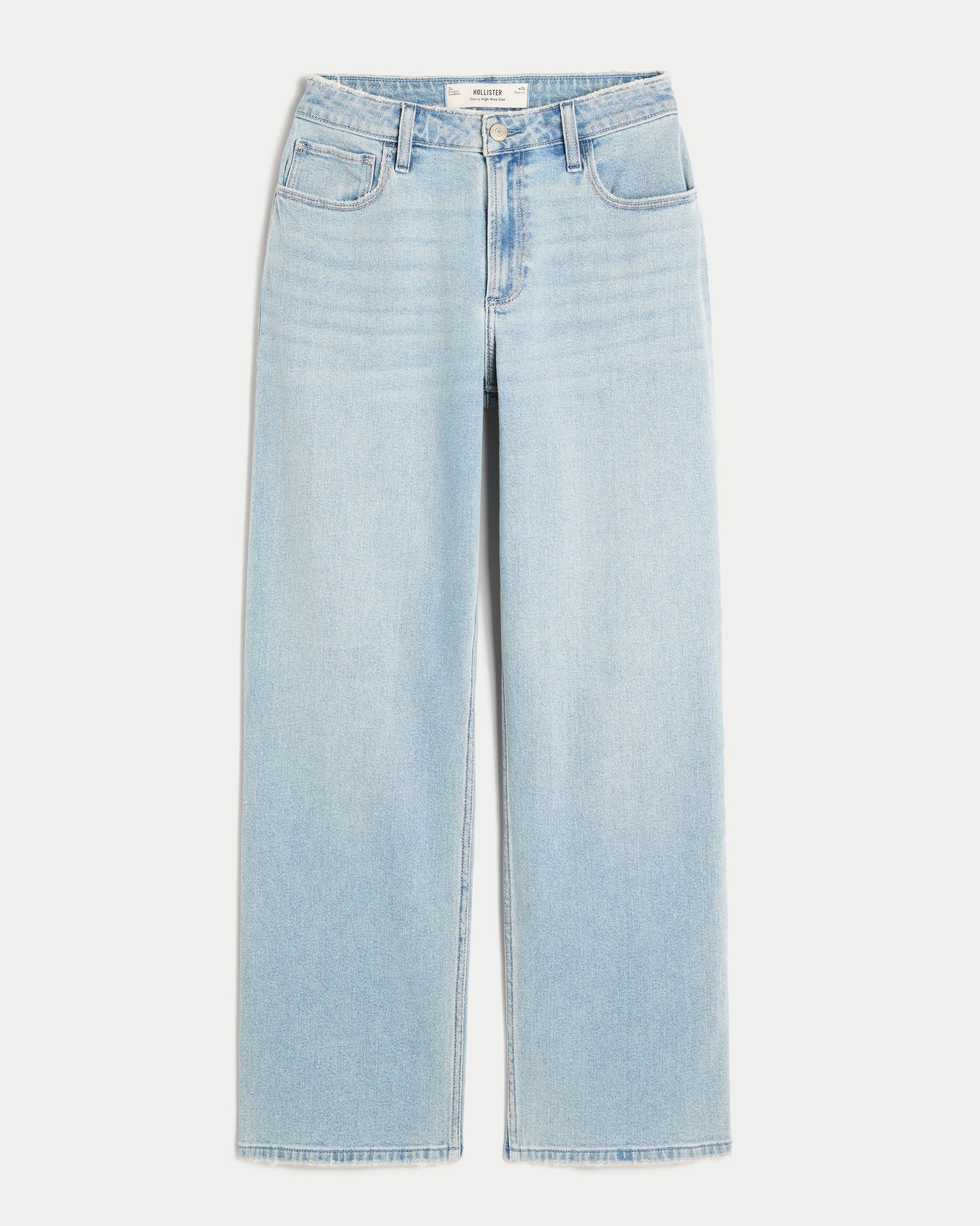 Curvy High-Rise Light Wash Dad Jeans Product Image