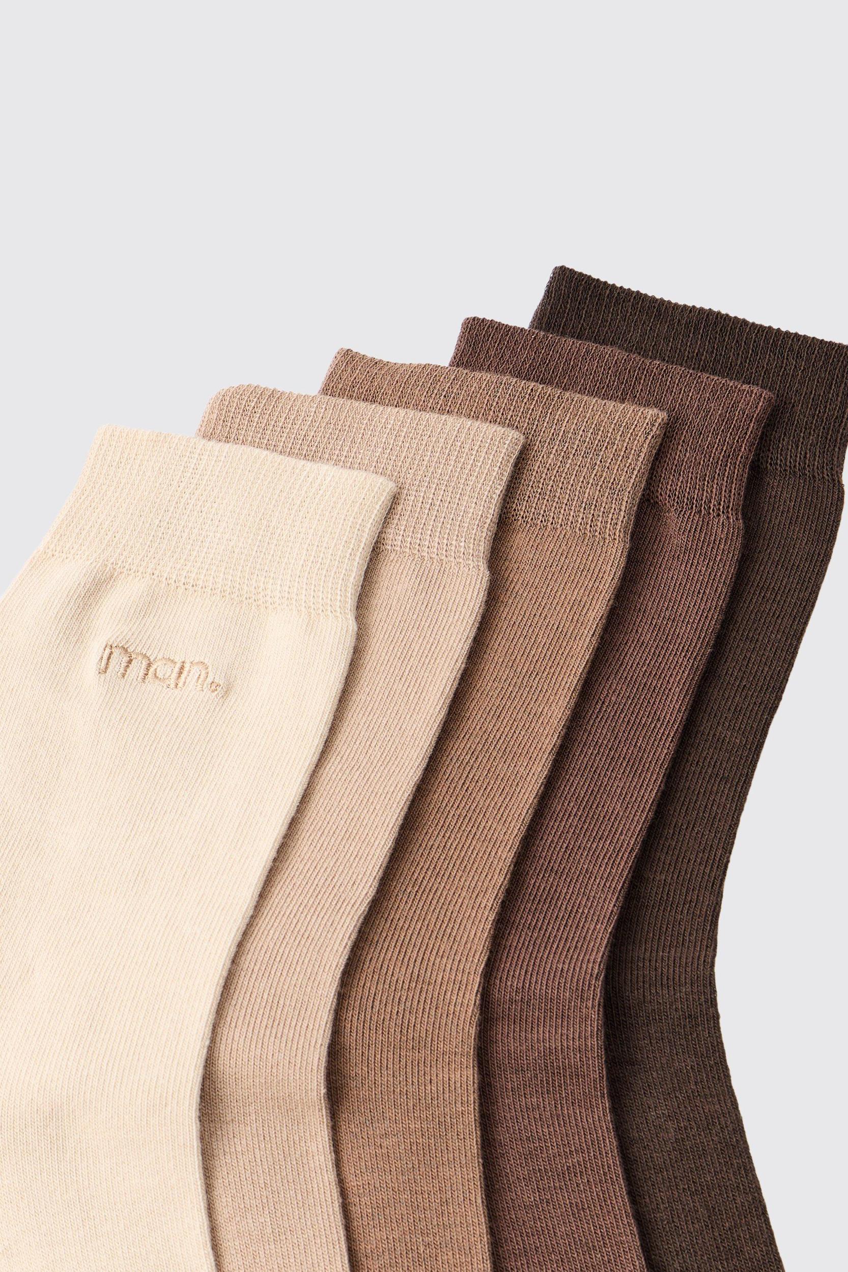 5 Pack Tonal MAN Embroidered Sport Socks | boohooMAN USA Product Image