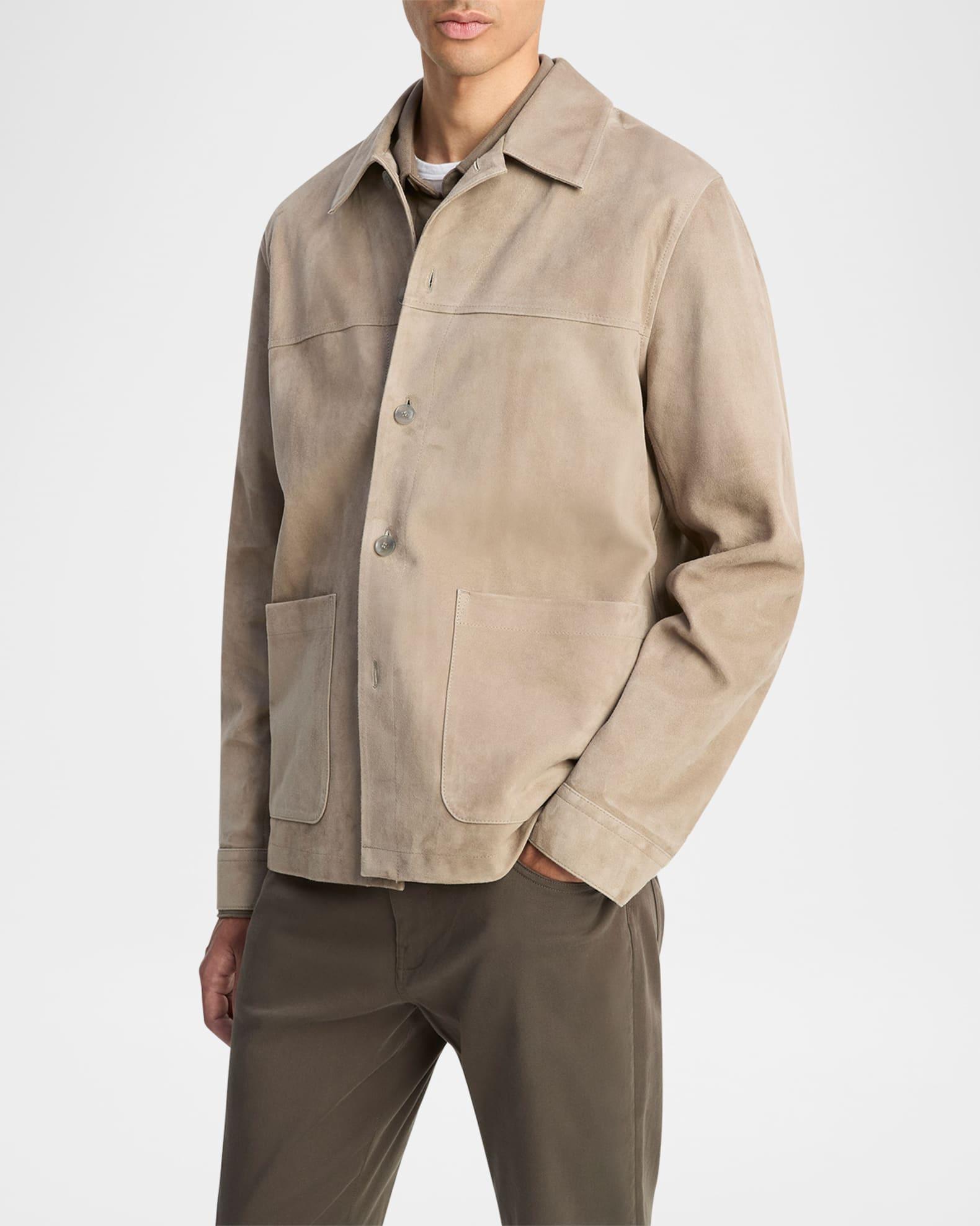 Men's Suede Shirt Jacket Product Image