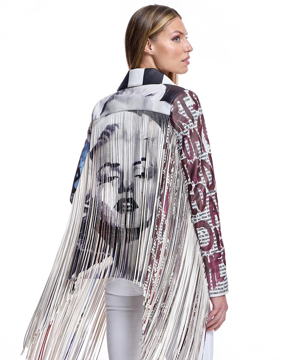 Leather Jacket with Fringes Product Image
