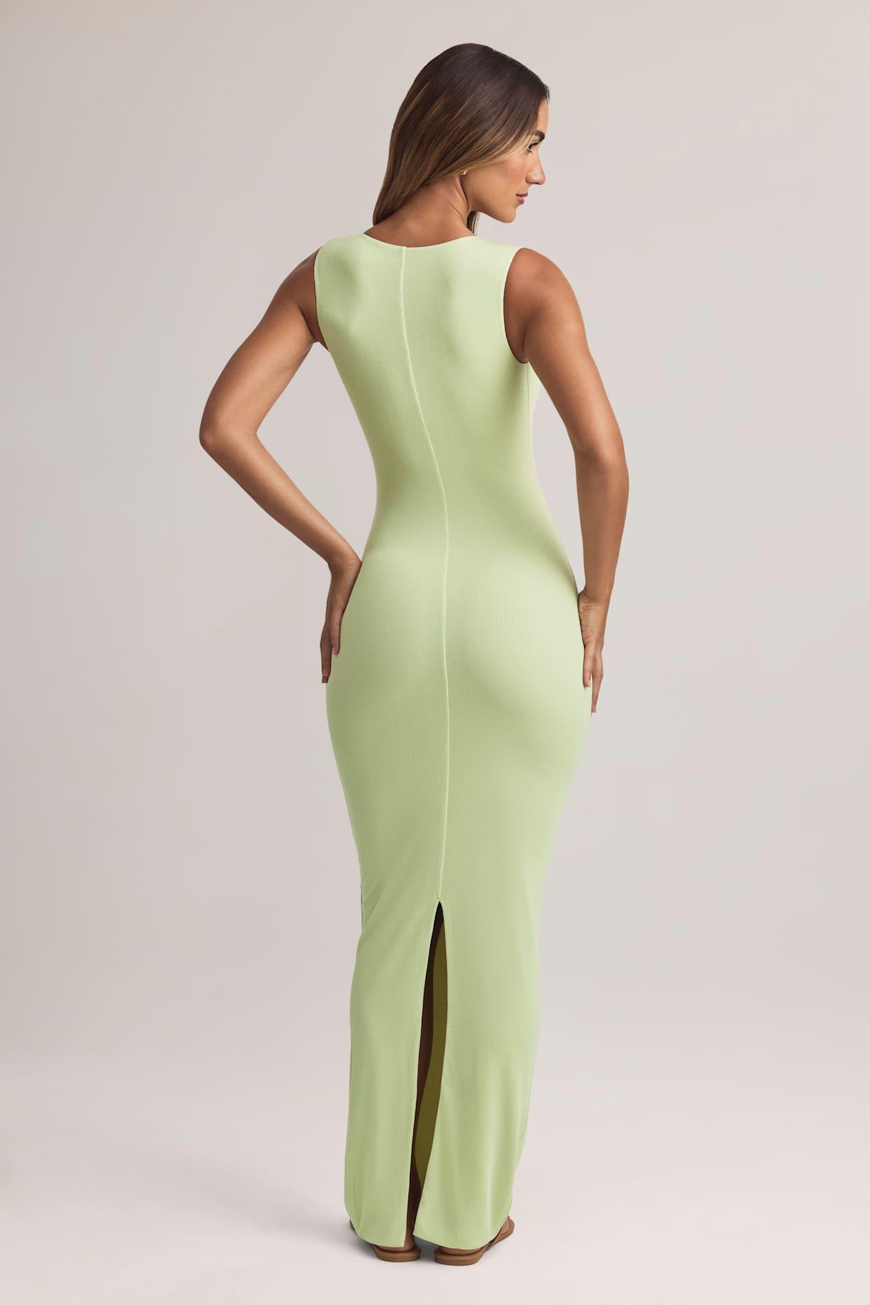 Modal Button-Detail Maxi Dress in Sage Green Product Image