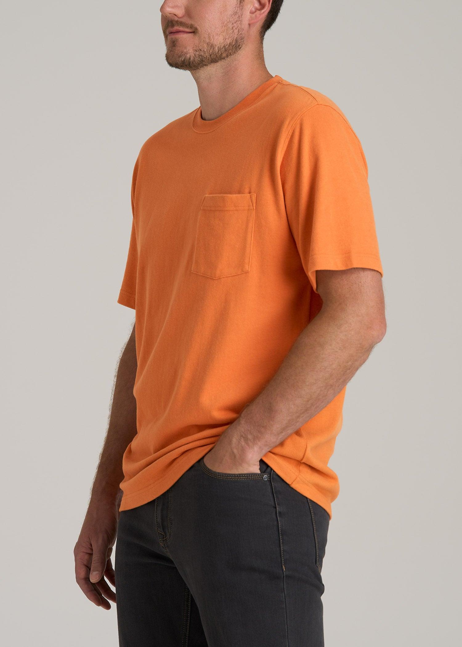 LJ&S Workwear Pocket T-Shirt for Tall Men in Marmalade Male Product Image