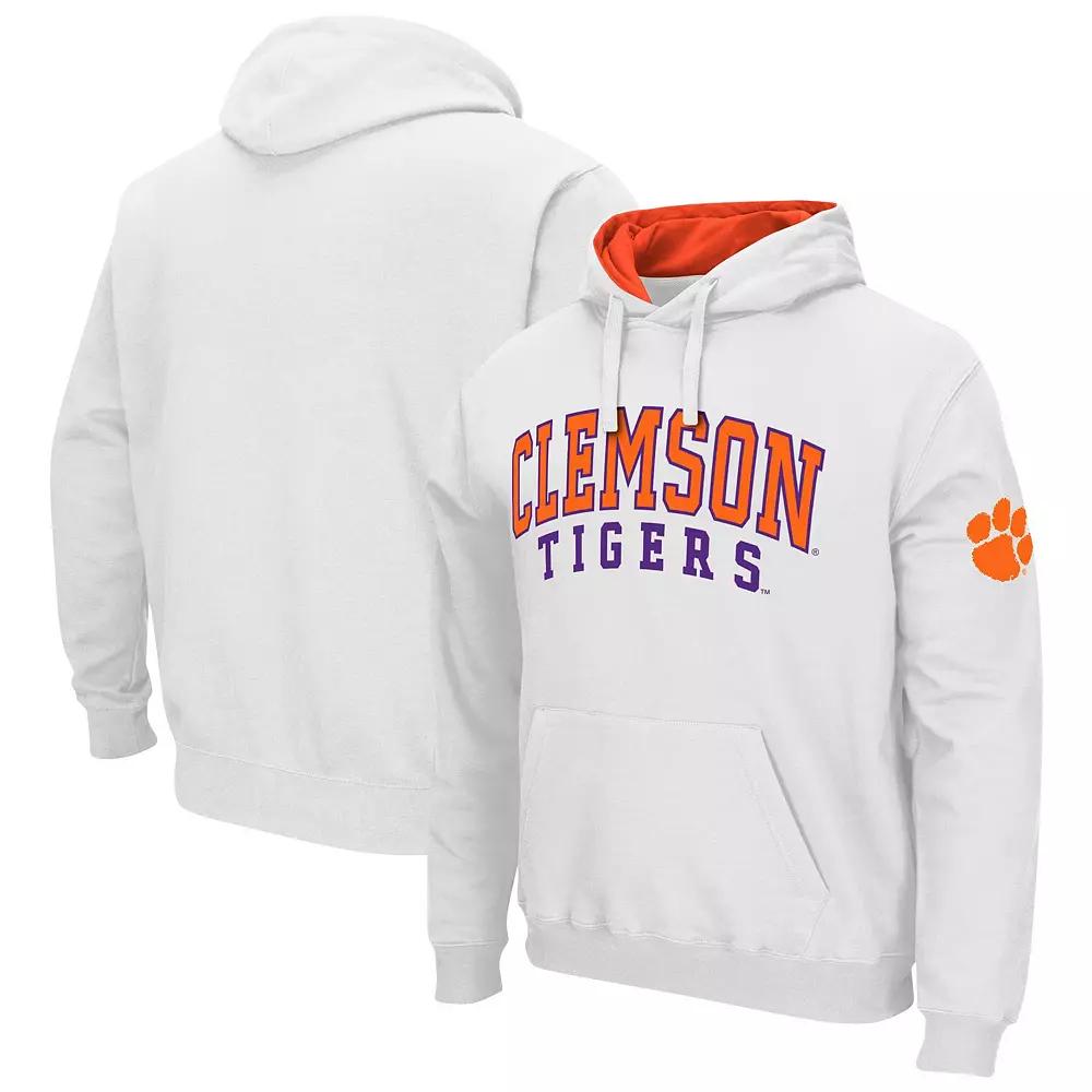 Men's Colosseum White Clemson Tigers Double Arch Pullover Hoodie,  Product Image